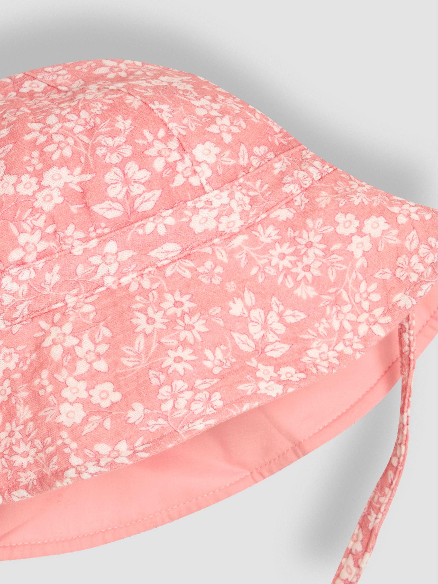 Pink Ditsy Floral Reversible Muslin Sun Hat - Image 3 of 3