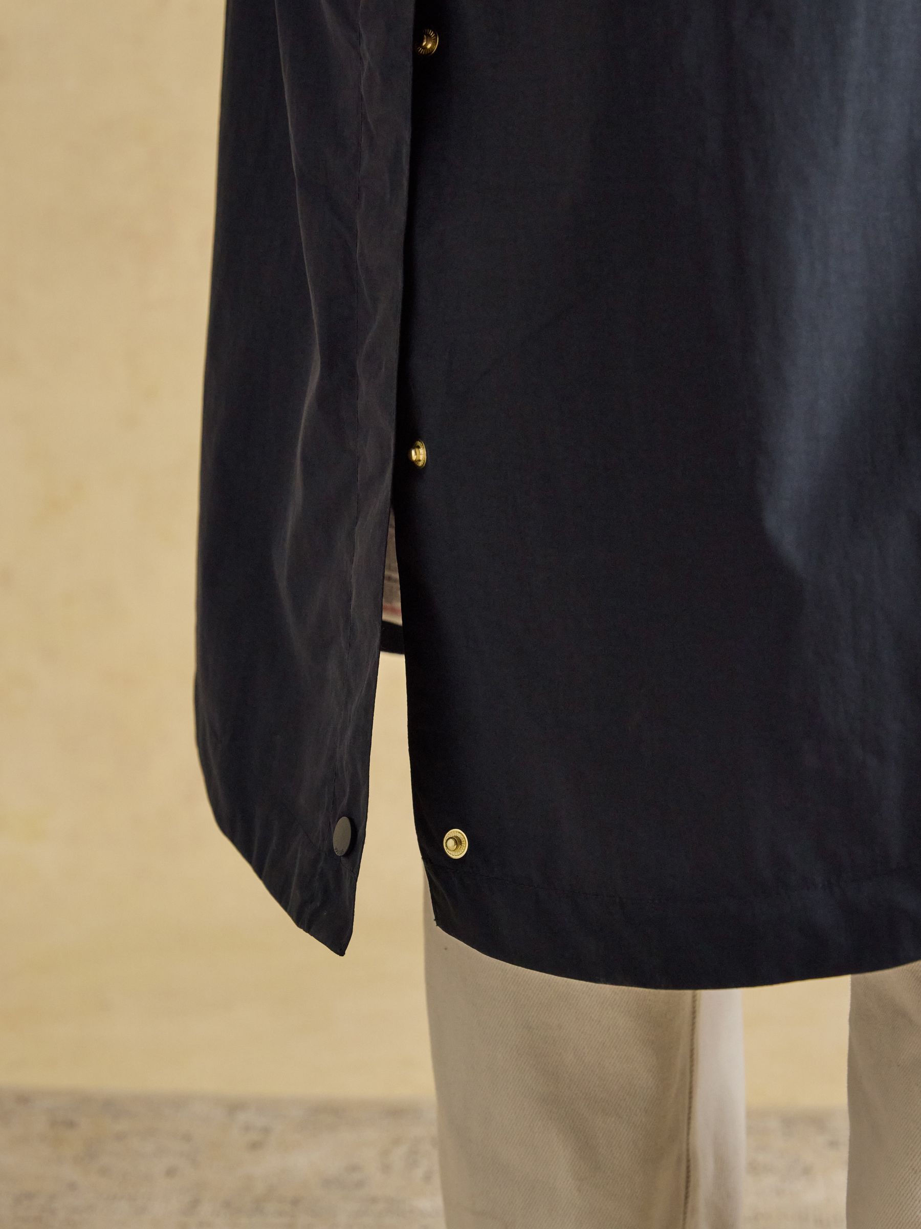 Hensley Navy Longline Waterproof Coat with Packable Hood - Image 11 of 13