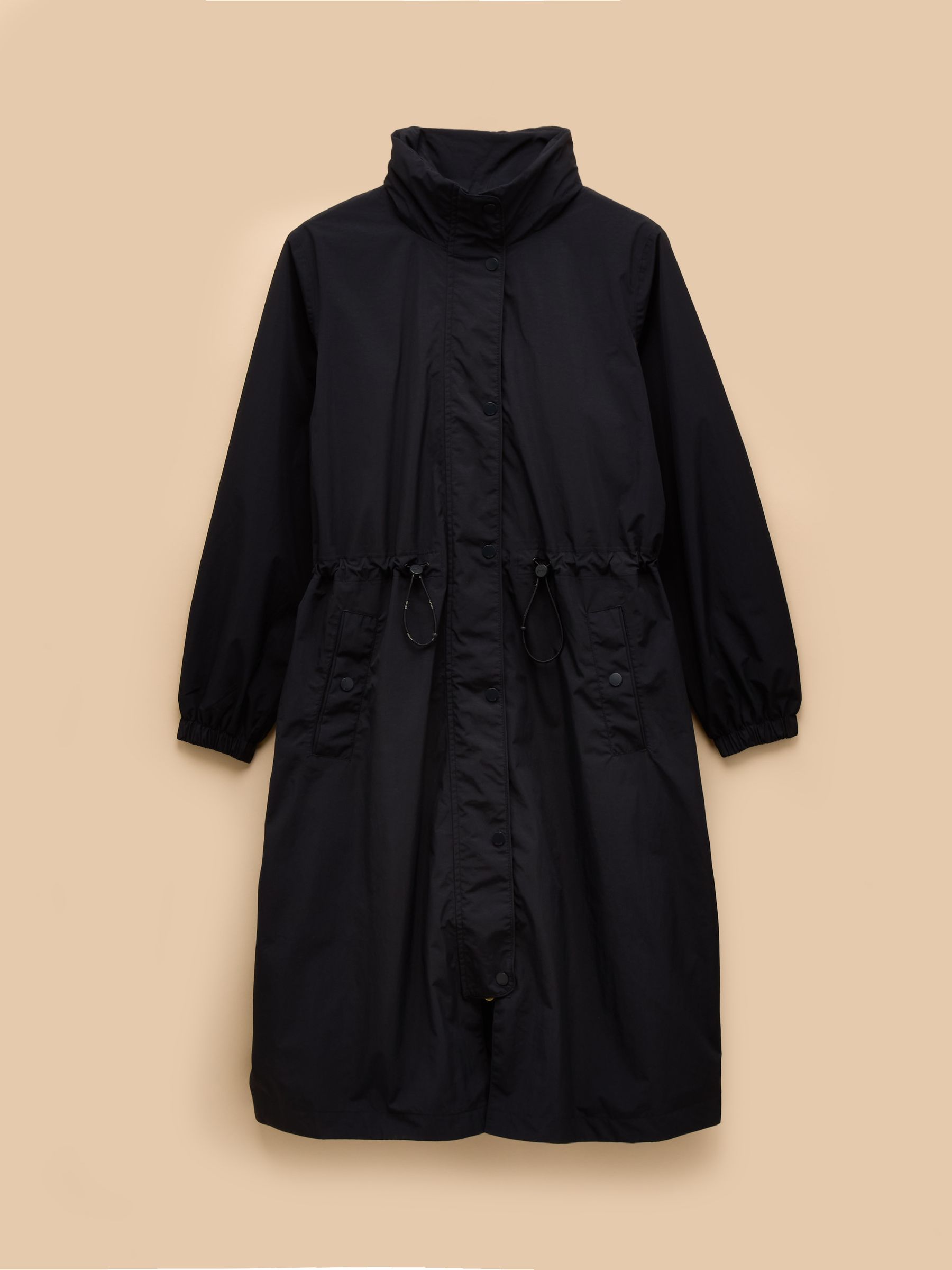 Hensley Navy Longline Waterproof Coat with Packable Hood - Image 13 of 13 Hensley Navy Longline Waterproof Coat with Packable Hood - Image 13 of 13