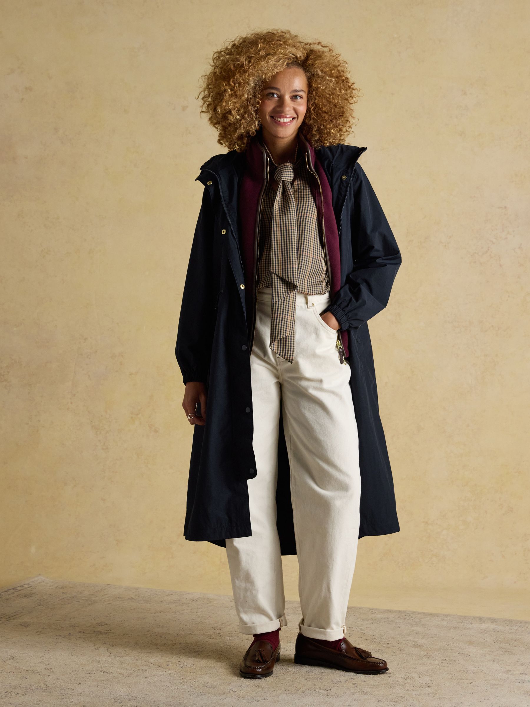 Hensley Navy Longline Waterproof Coat with Packable Hood - Image 4 of 13