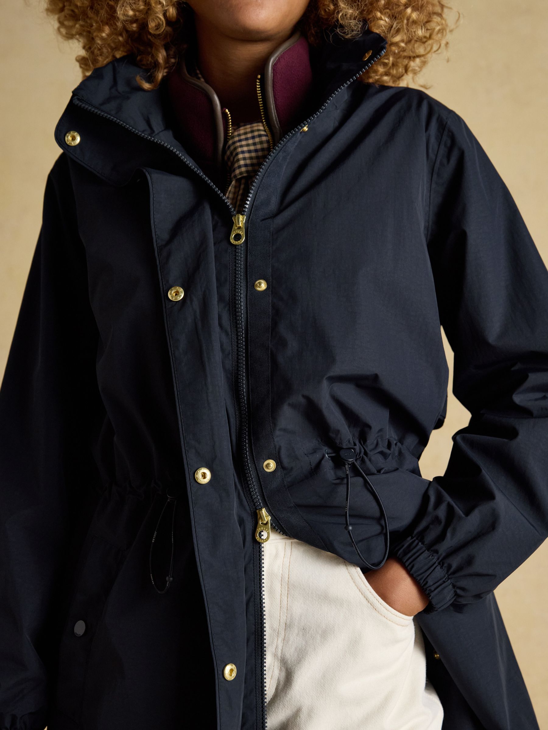 Hensley Navy Longline Waterproof Coat with Packable Hood - Image 7 of 13