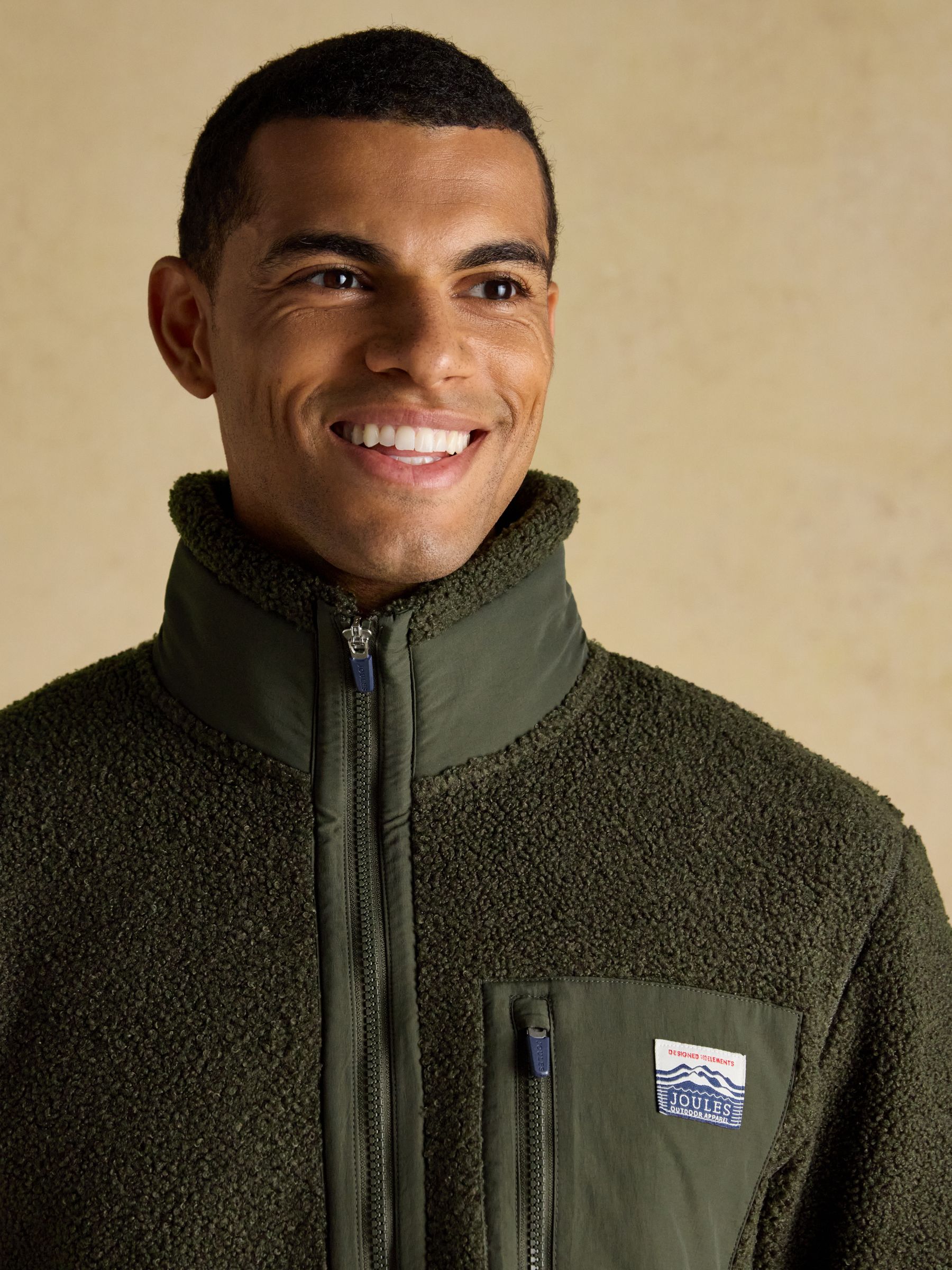 Ashford Green Quarter Zip Bonded Fleece | Joules