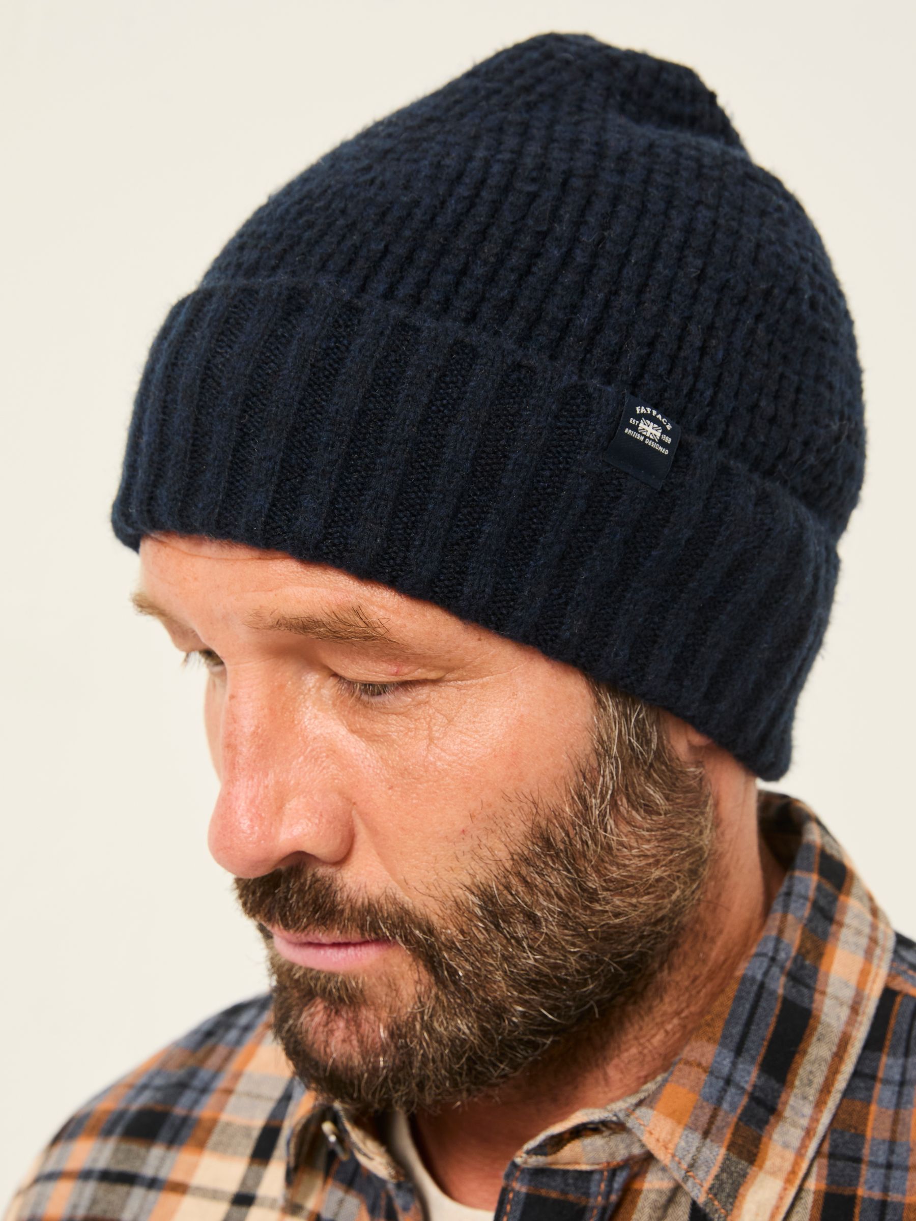 Navy Waffle Beanie - Image 2 of 4