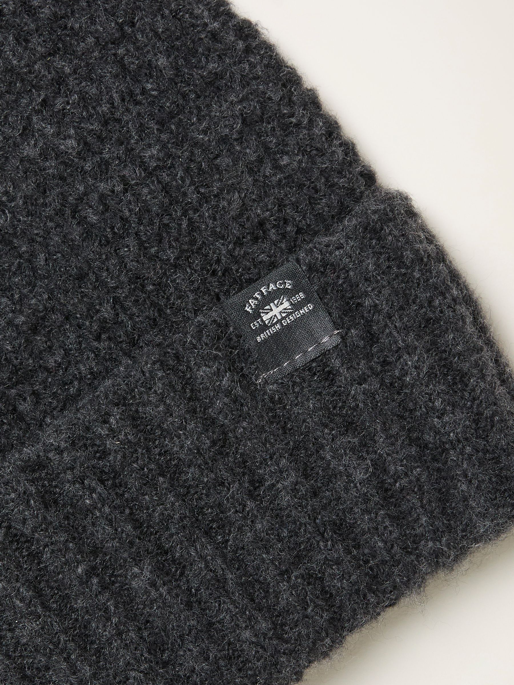 Charcoal Grey Waffle Beanie - Image 2 of 2