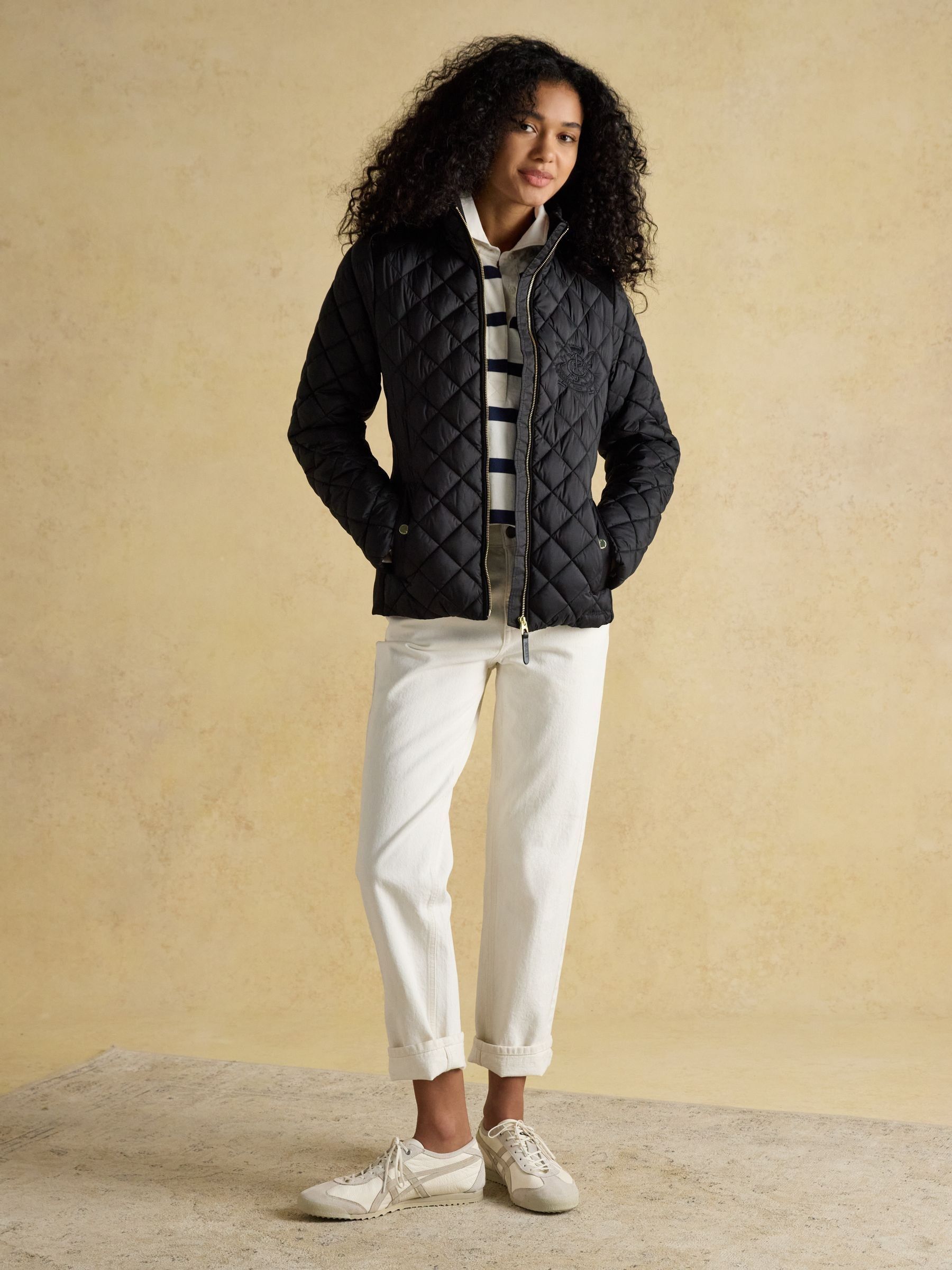 Braemar Luxe Black Showerproof Diamond Quilted Coat - Image 4 of 9
