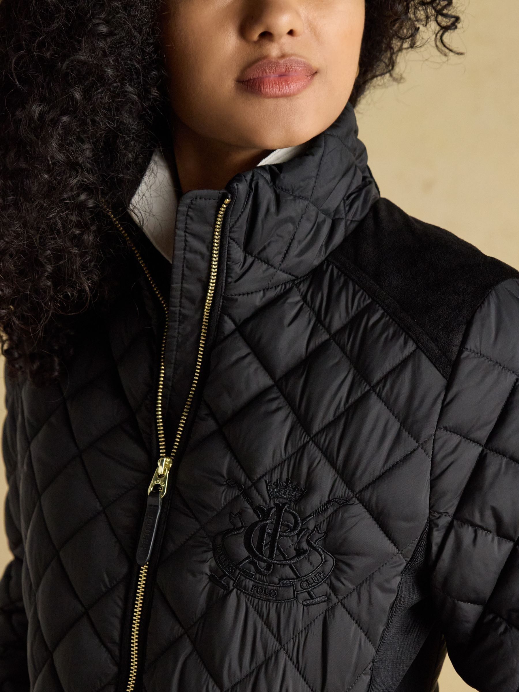 Braemar Luxe Black Showerproof Diamond Quilted Coat - Image 6 of 9