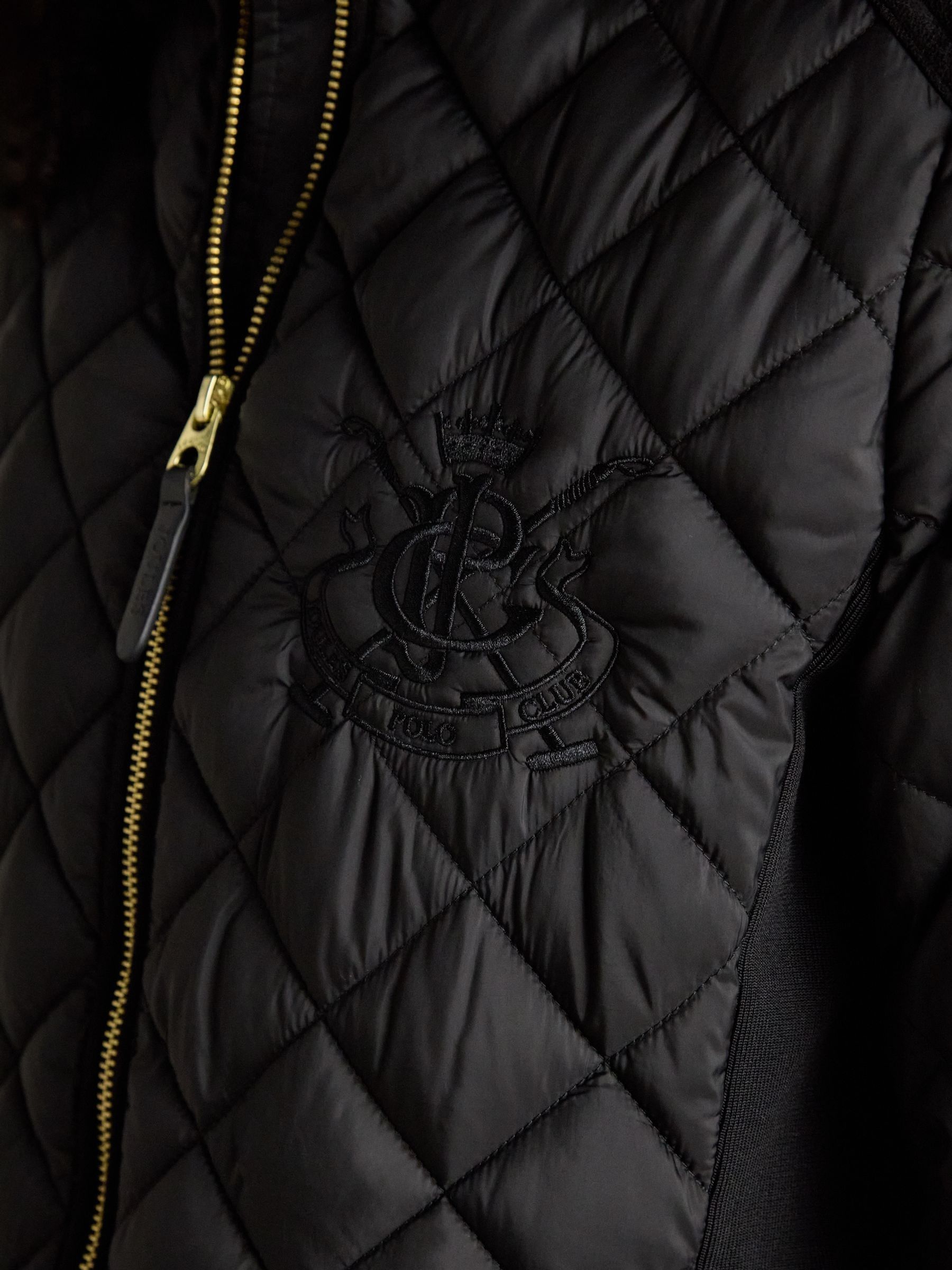 Braemar Luxe Black Showerproof Diamond Quilted Coat - Image 7 of 9
