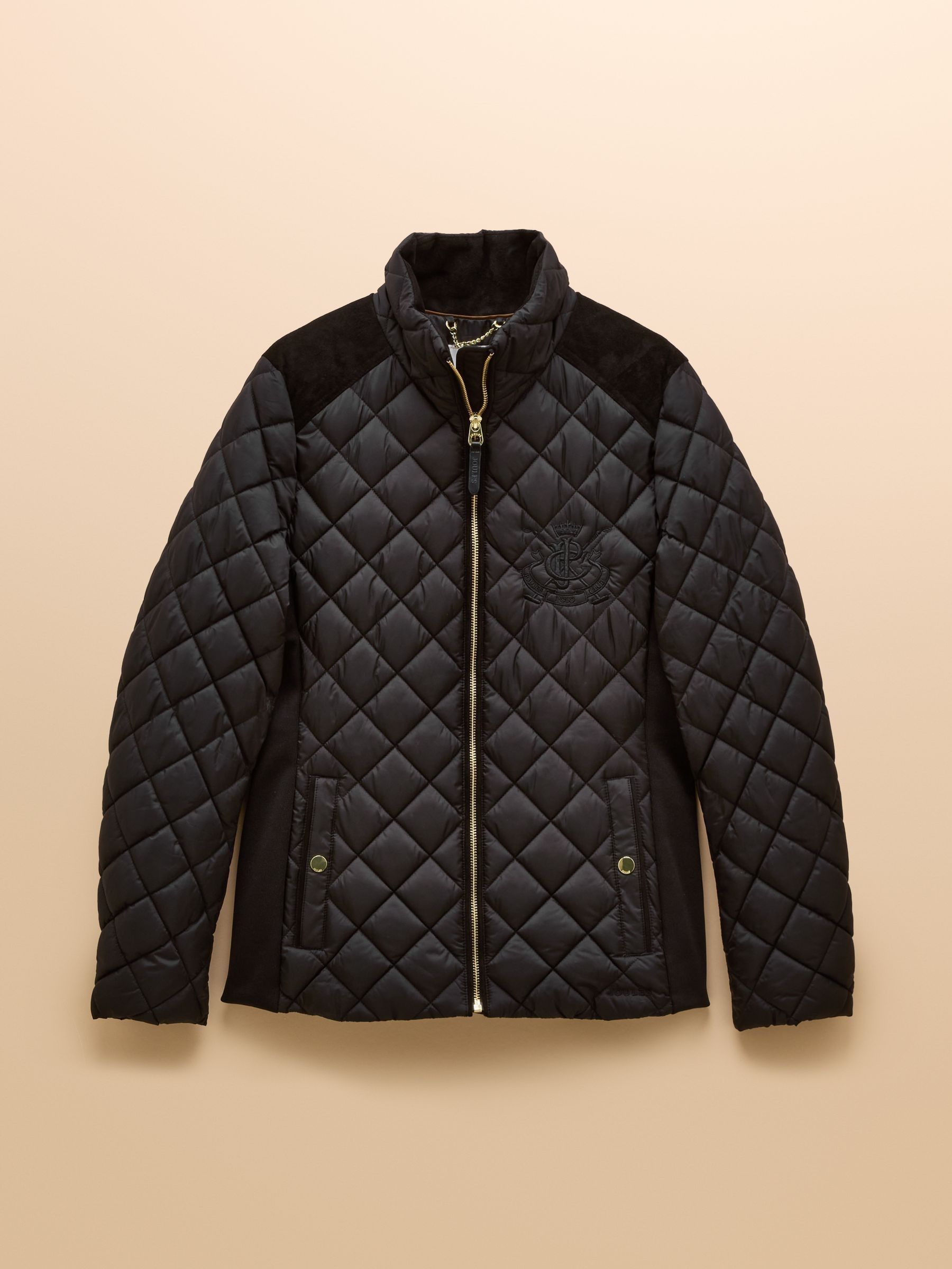 Braemar Luxe Black Showerproof Diamond Quilted Coat - Image 9 of 9