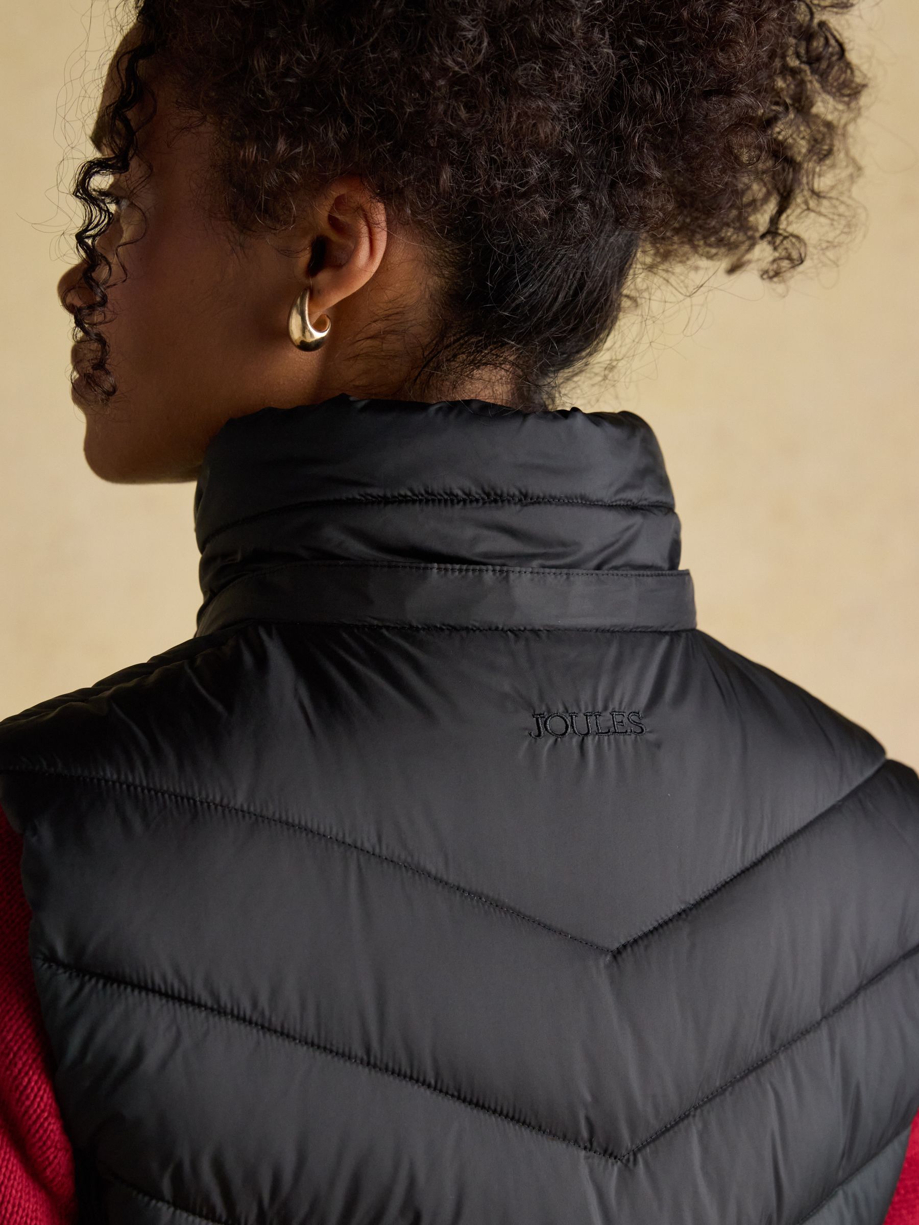 Pembury Black Longline Showerproof Padded Gilet with Hood - Image 10 of 12