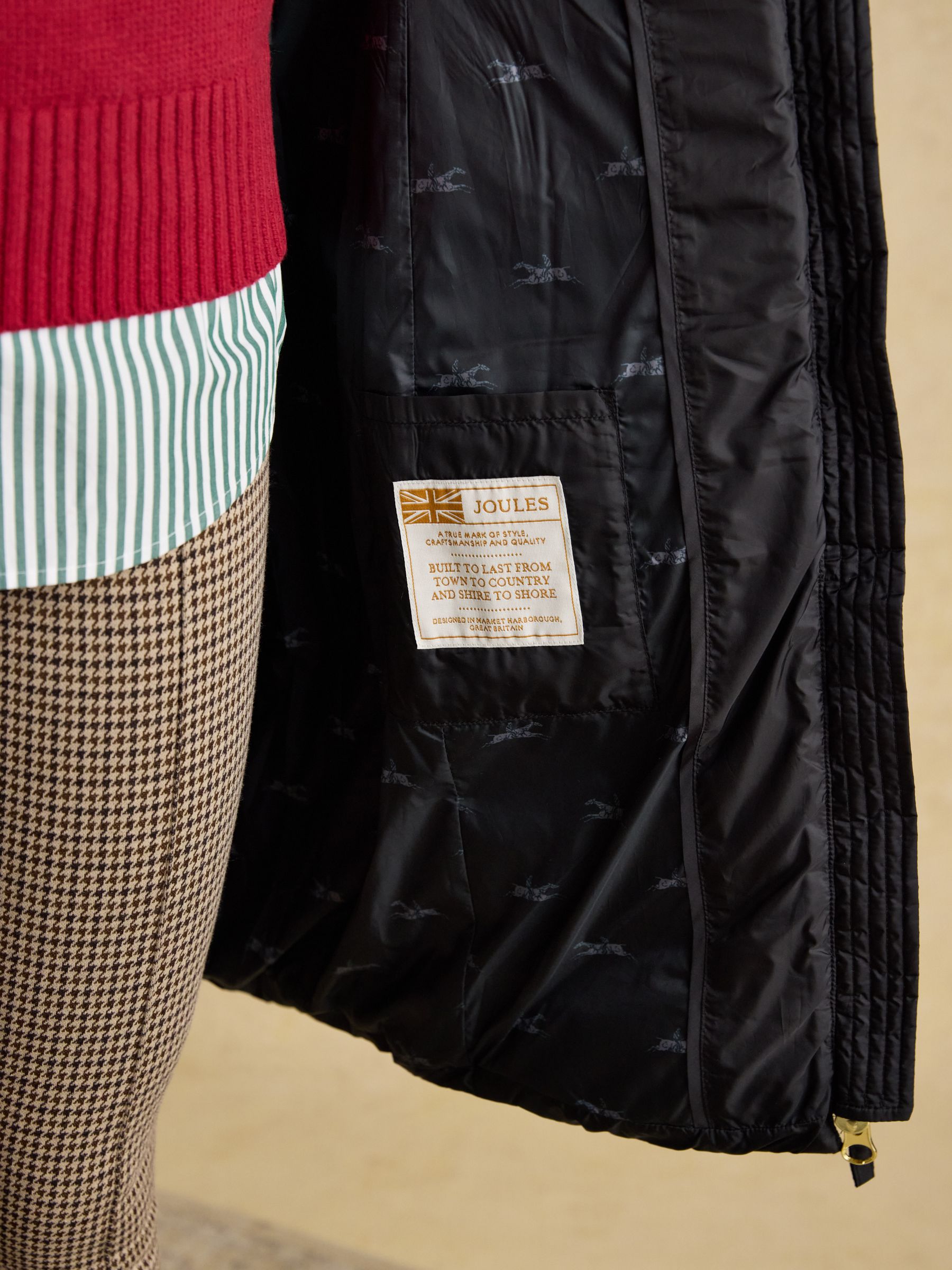 Pembury Black Longline Showerproof Padded Gilet with Hood - Image 11 of 12