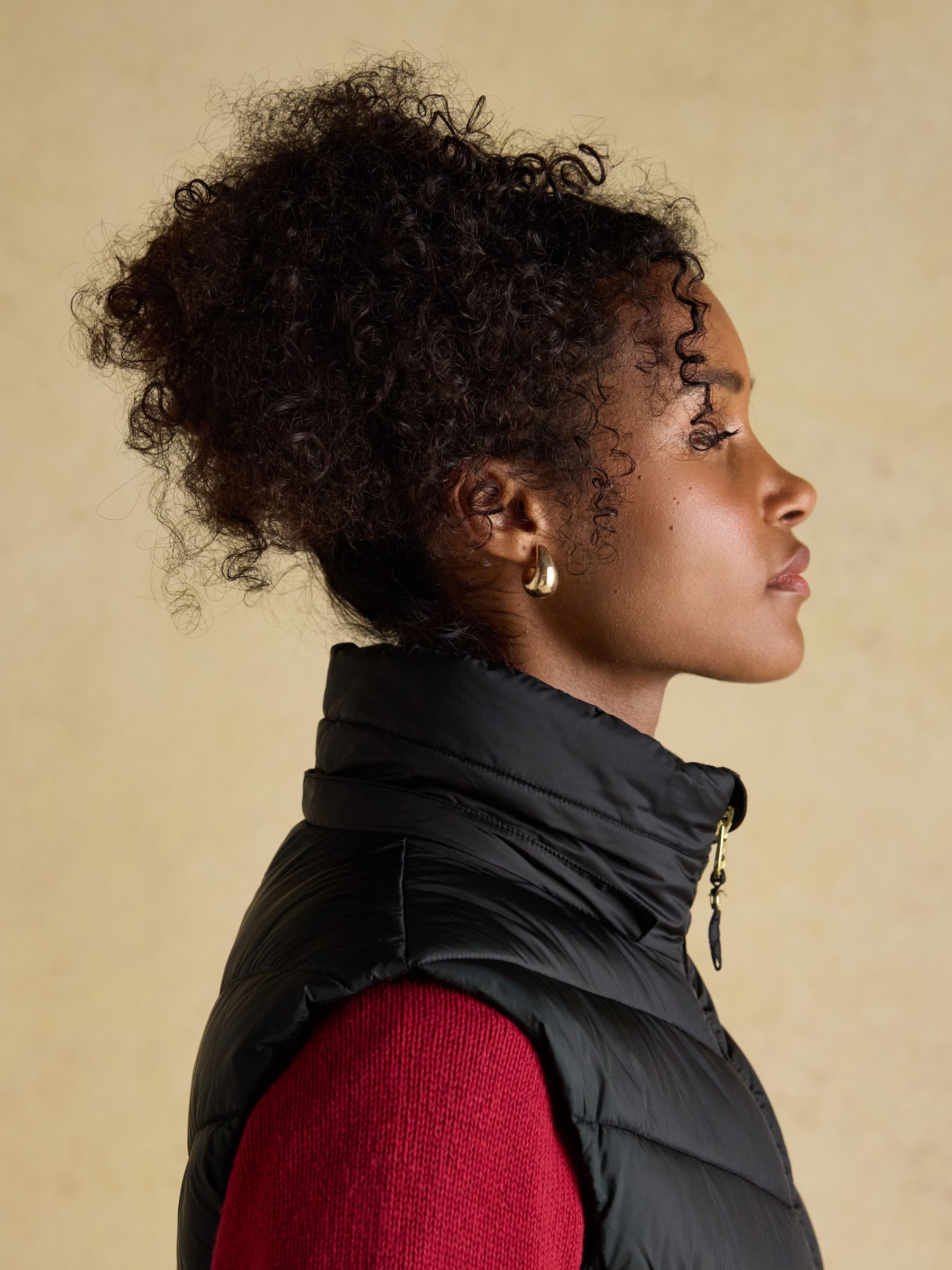 Pembury Black Longline Showerproof Padded Gilet with Hood - Image 5 of 12