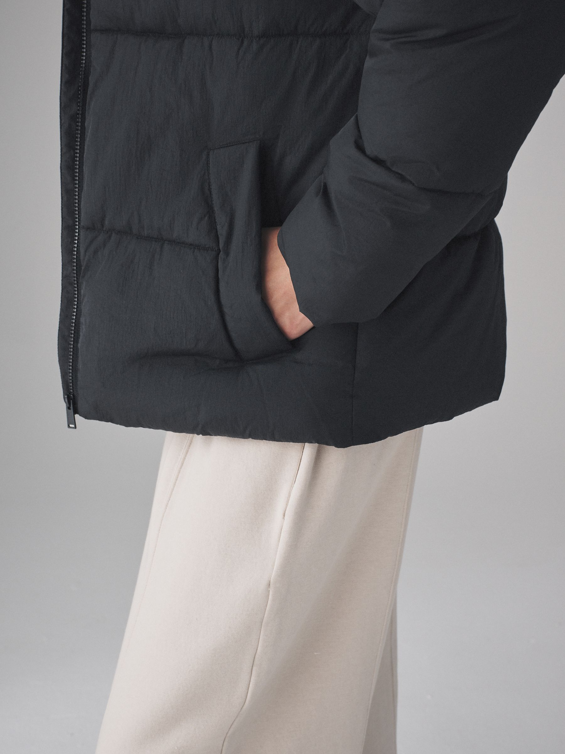 Black - Short Padded Coat - Image 4 of 6
