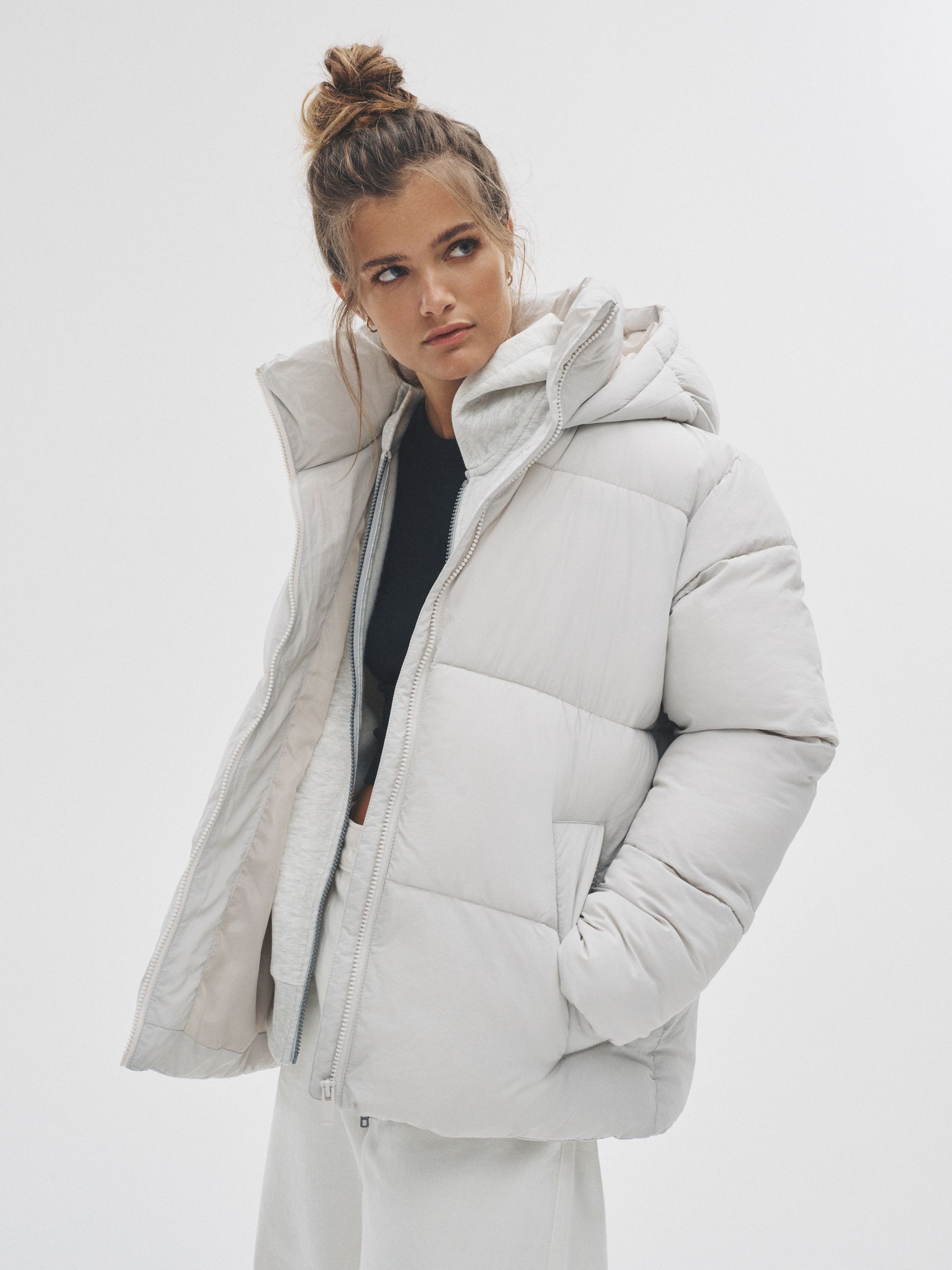 Oyster Grey - Short Padded Coat - Image 1 of 8