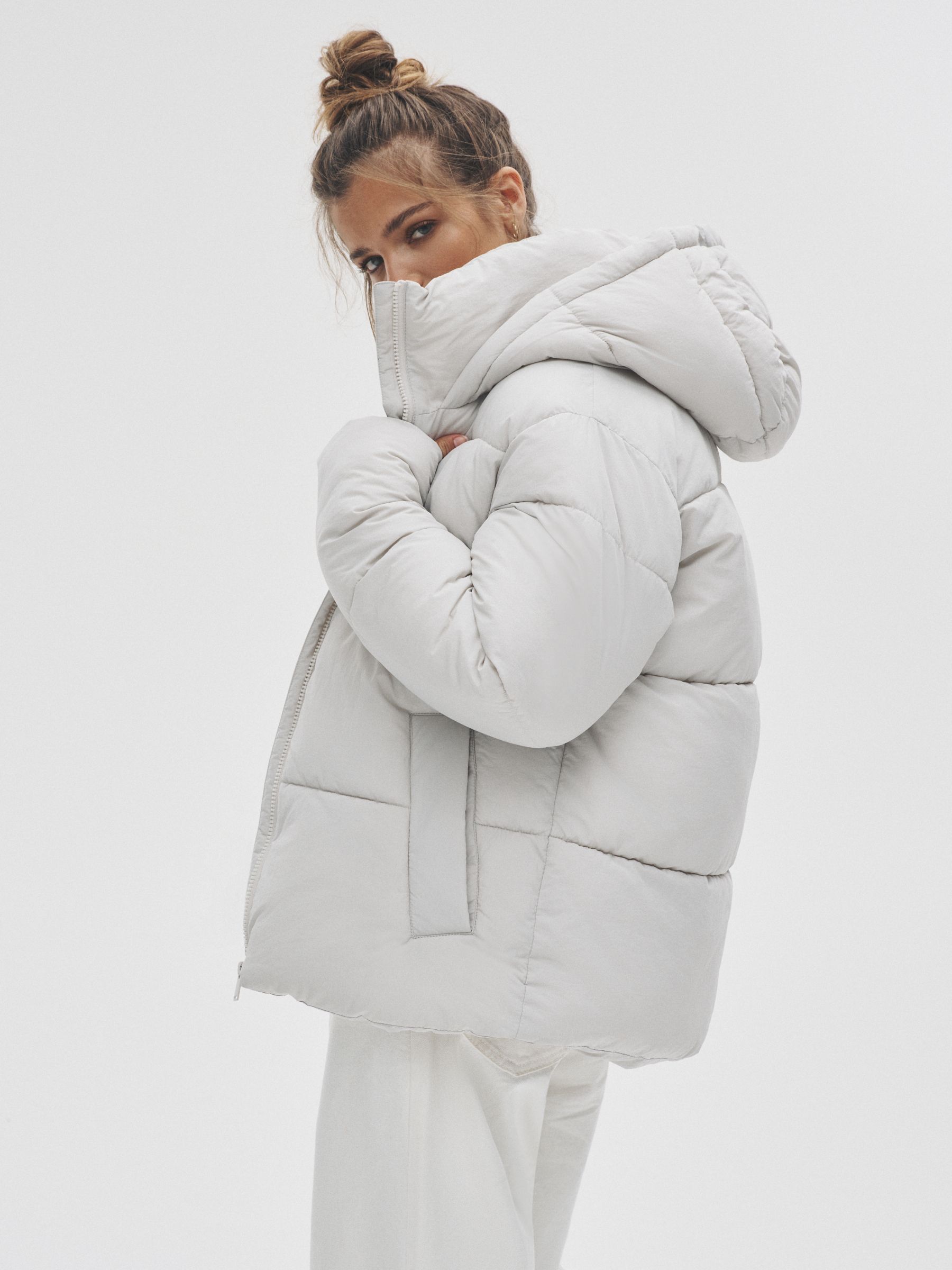 Oyster Grey - Short Padded Coat - Image 4 of 8