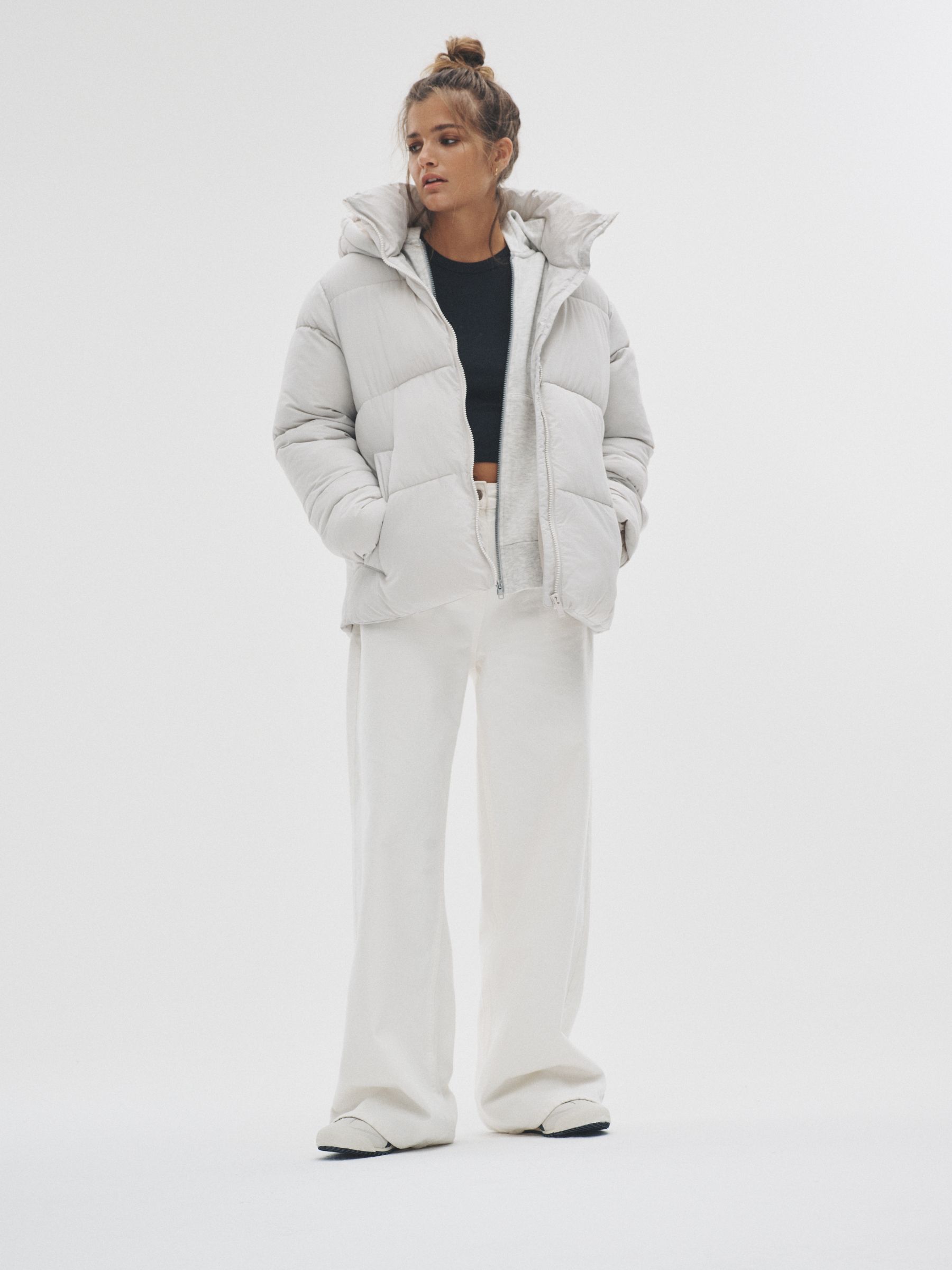 Oyster Grey - Short Padded Coat - Image 6 of 8
