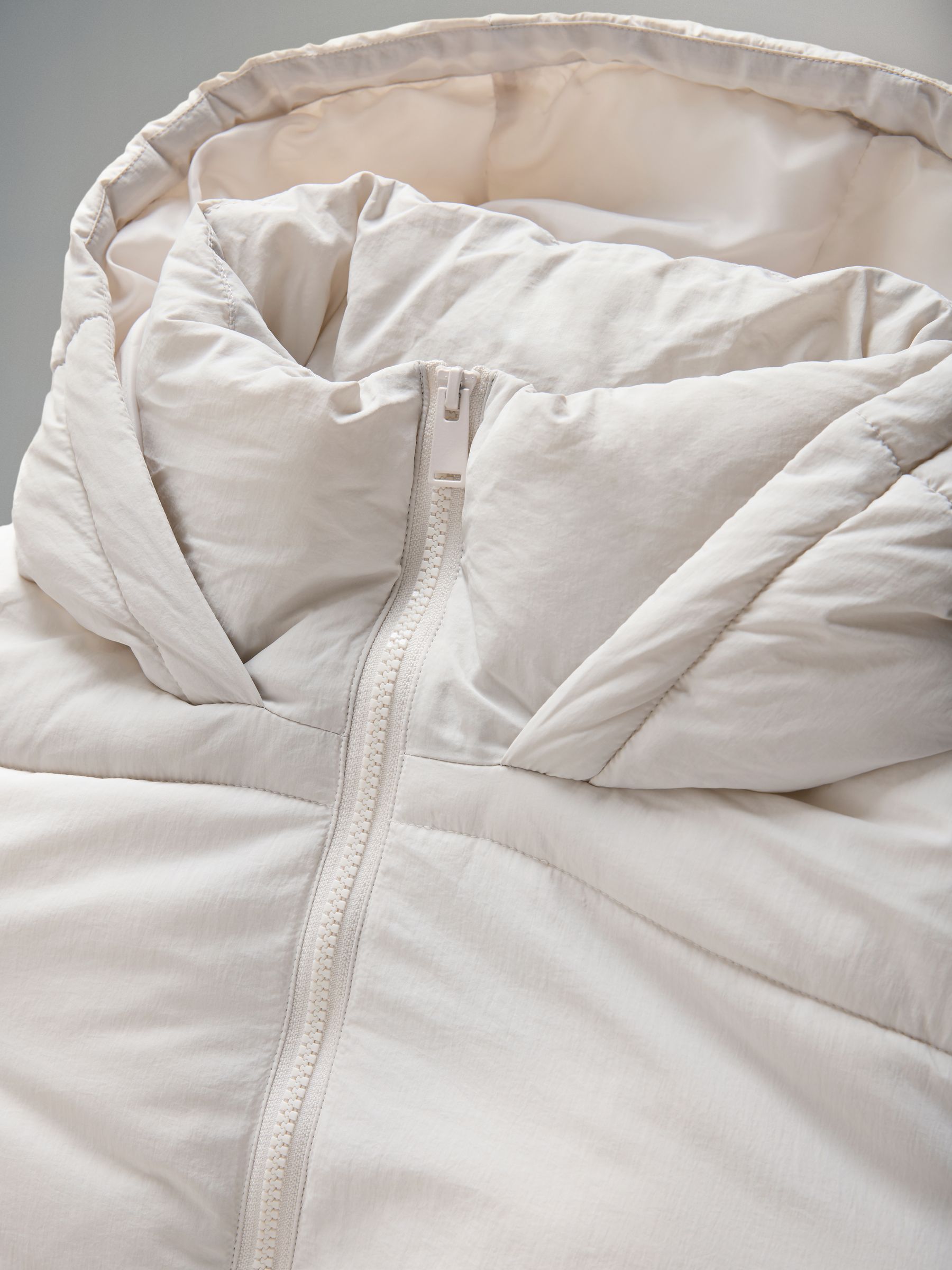 Oyster Grey Short Padded Coat - Image 6 of 6