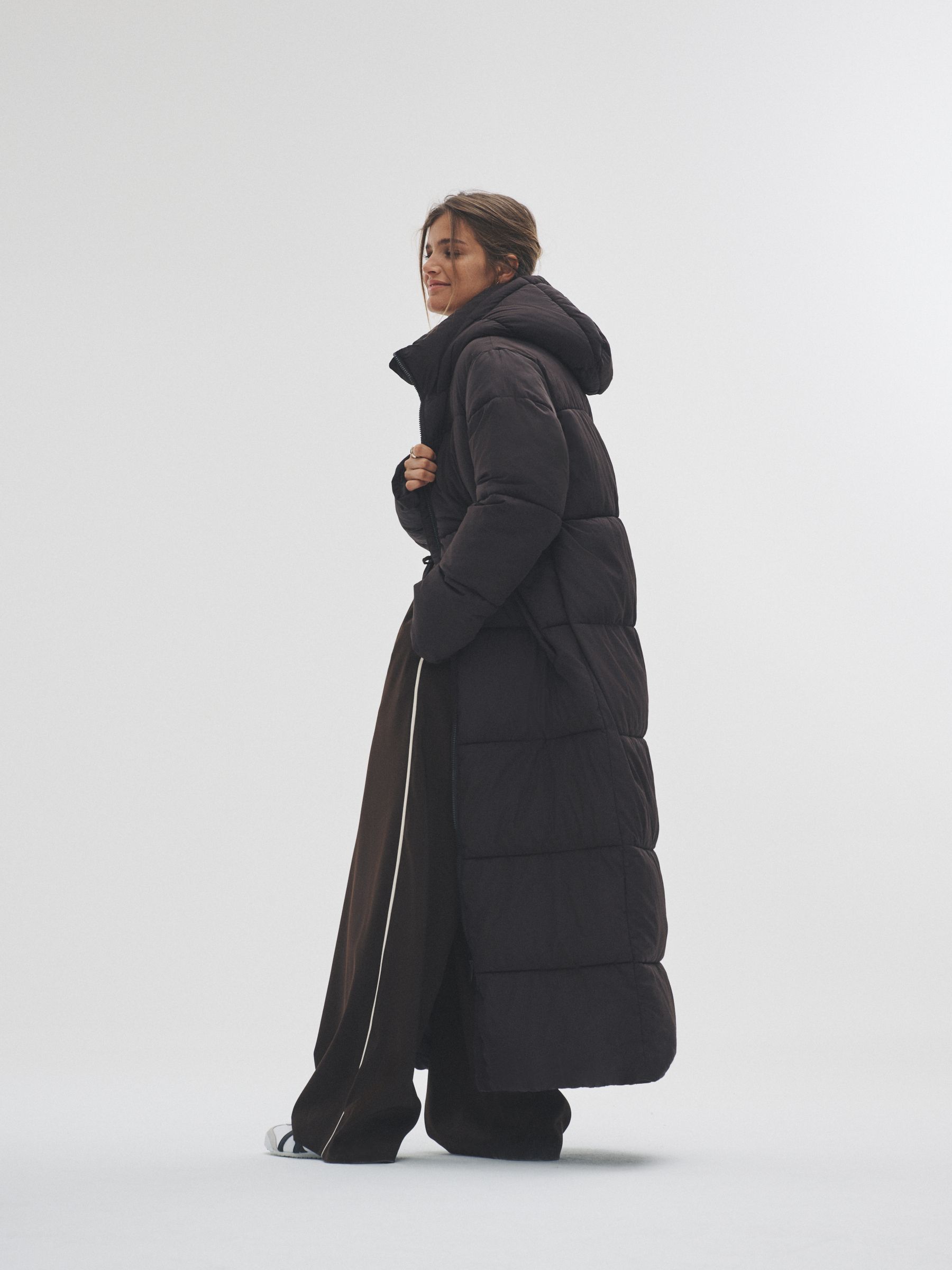 Chocolate Brown - Hooded Longline Padded Maxi Coat - Image 3 of 9