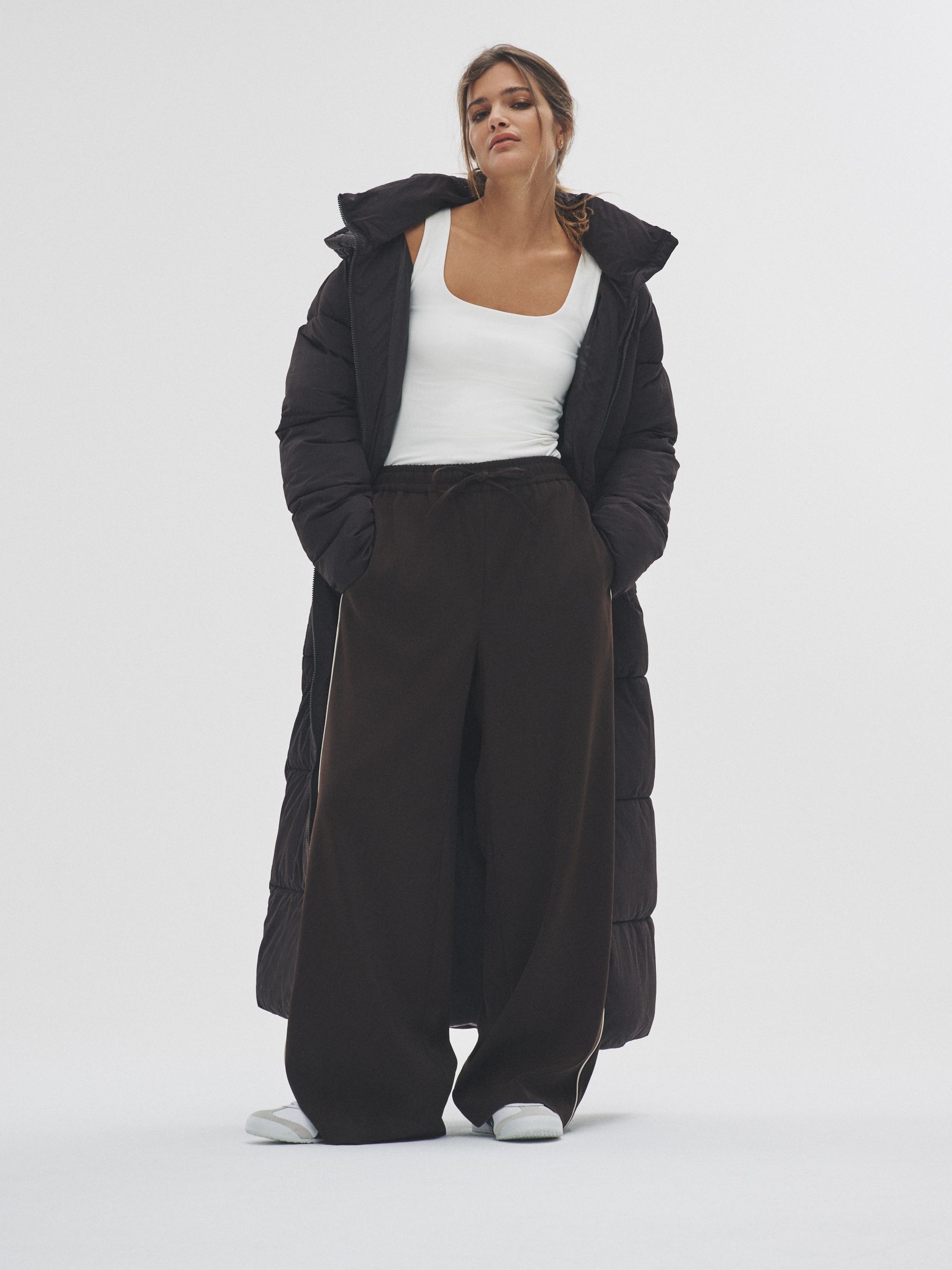 Chocolate Brown - Hooded Longline Padded Maxi Coat - Image 7 of 9