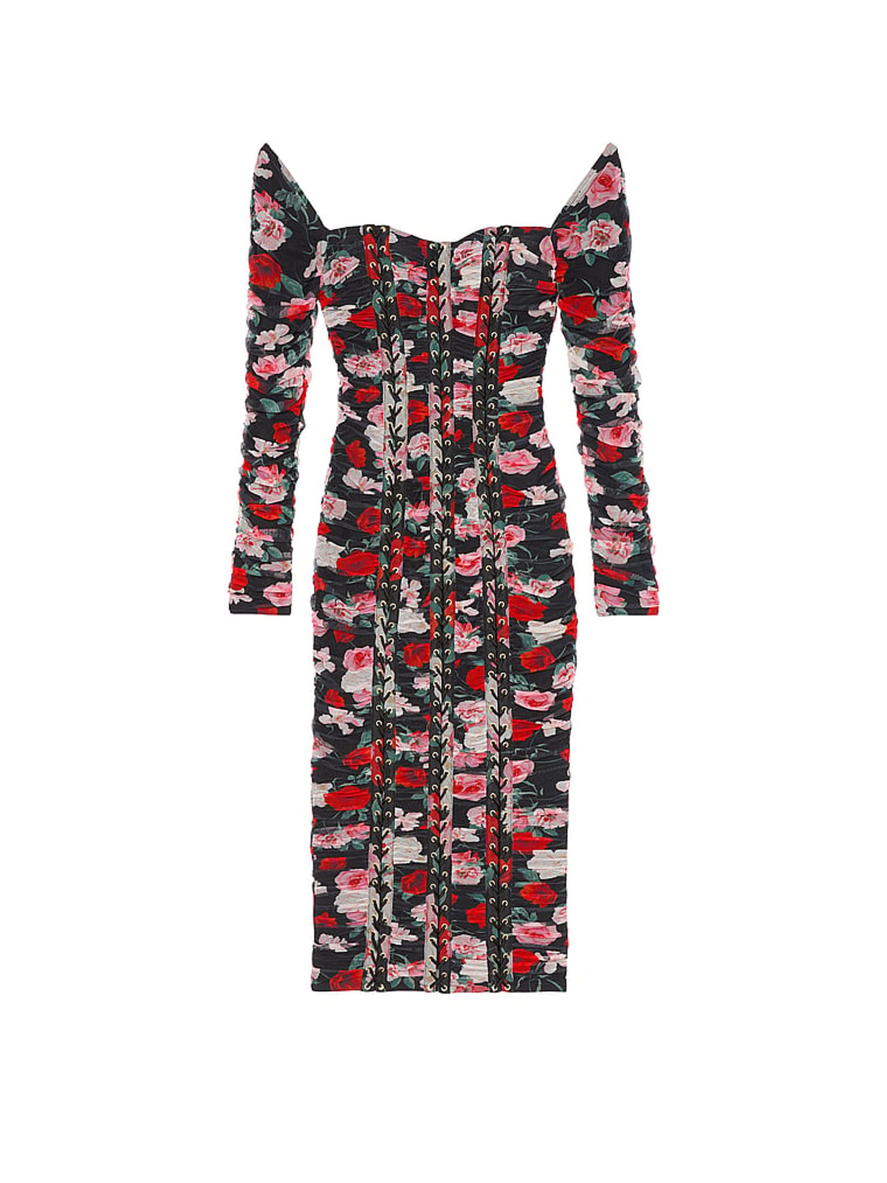 Black Atelier Floral Long Sleeve Slip Dress - Image 3 of 4