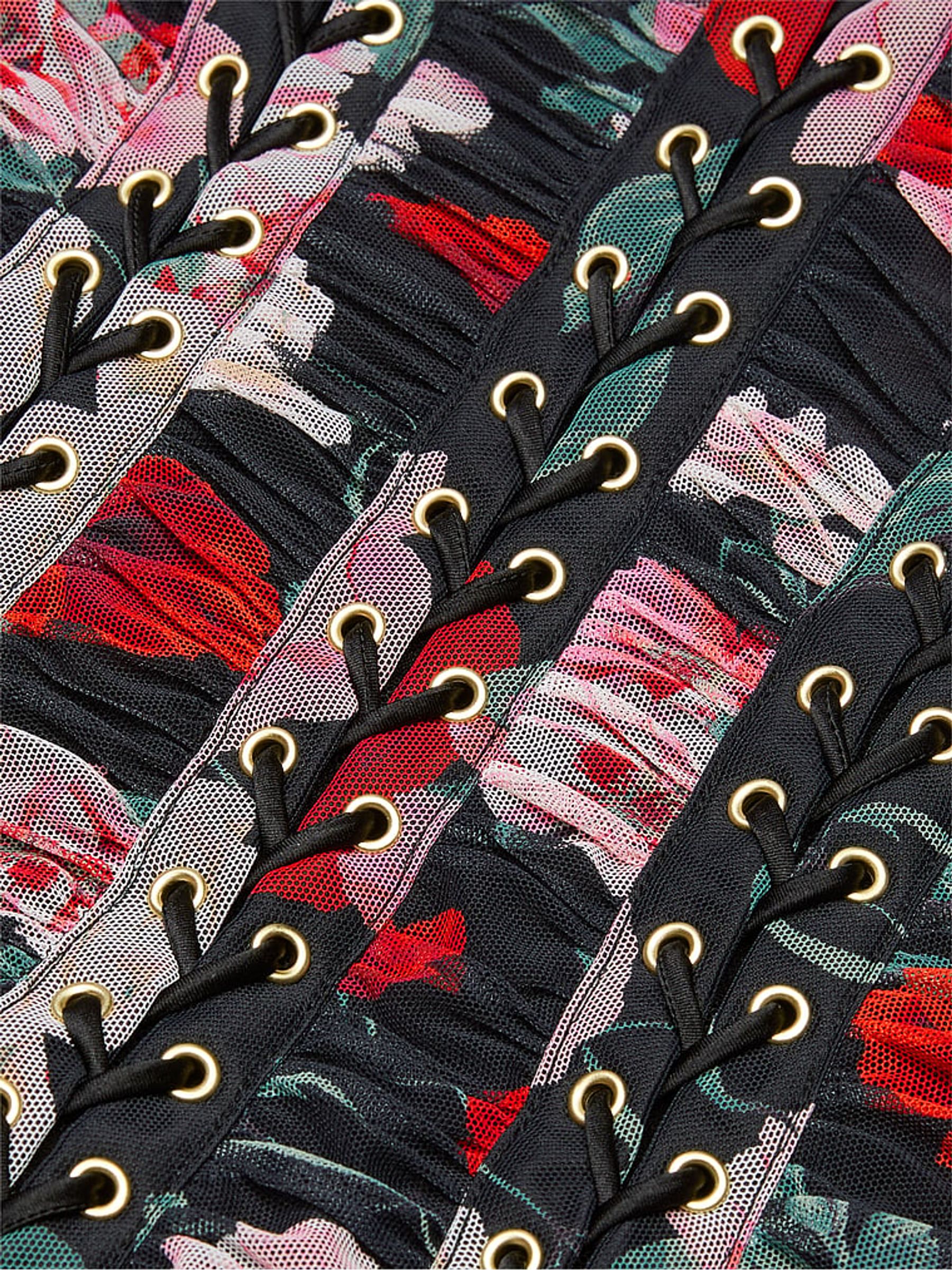 Black Atelier Floral Long Sleeve Slip Dress - Image 4 of 4