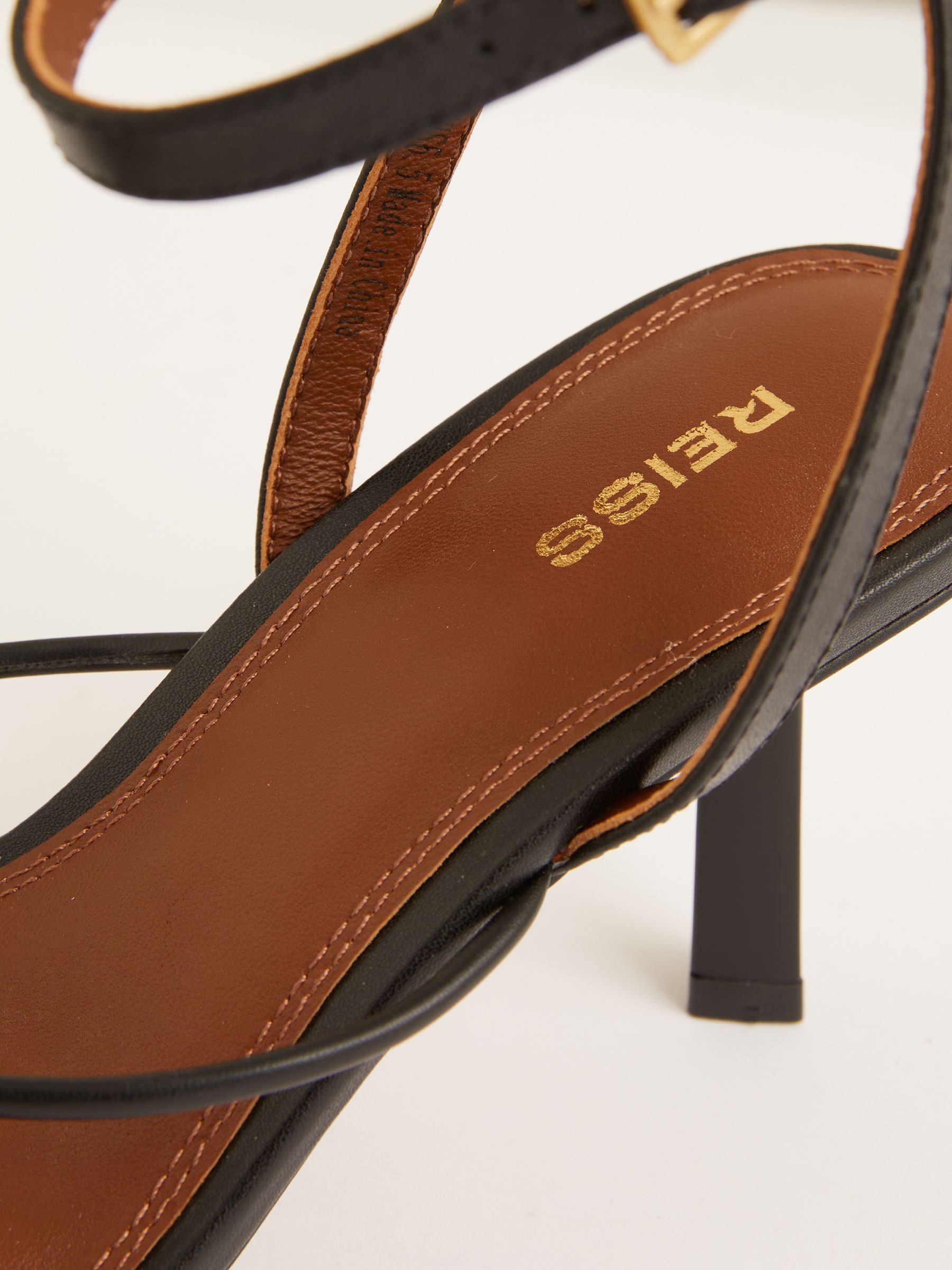 Leather Strappy Heeled Sandals in Black - Image 5 of 5