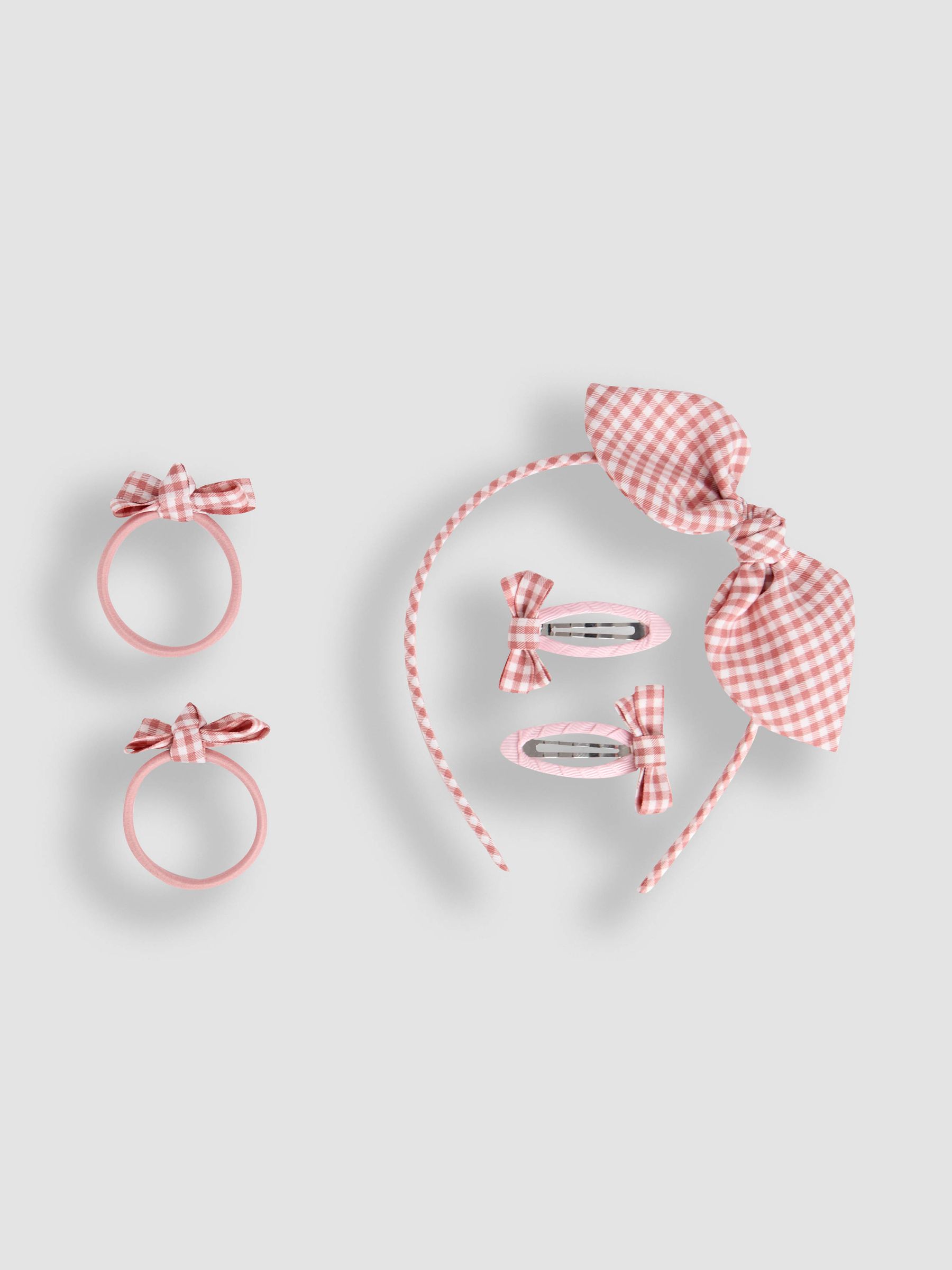 Pink Gingham Hair Accessories Pack - Image 1 of 4