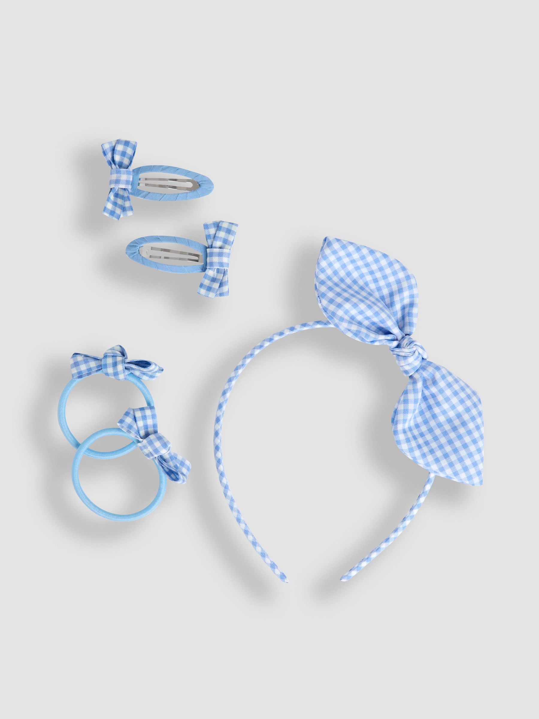 Blue Gingham Hair Accessories Pack - Image 1 of 4