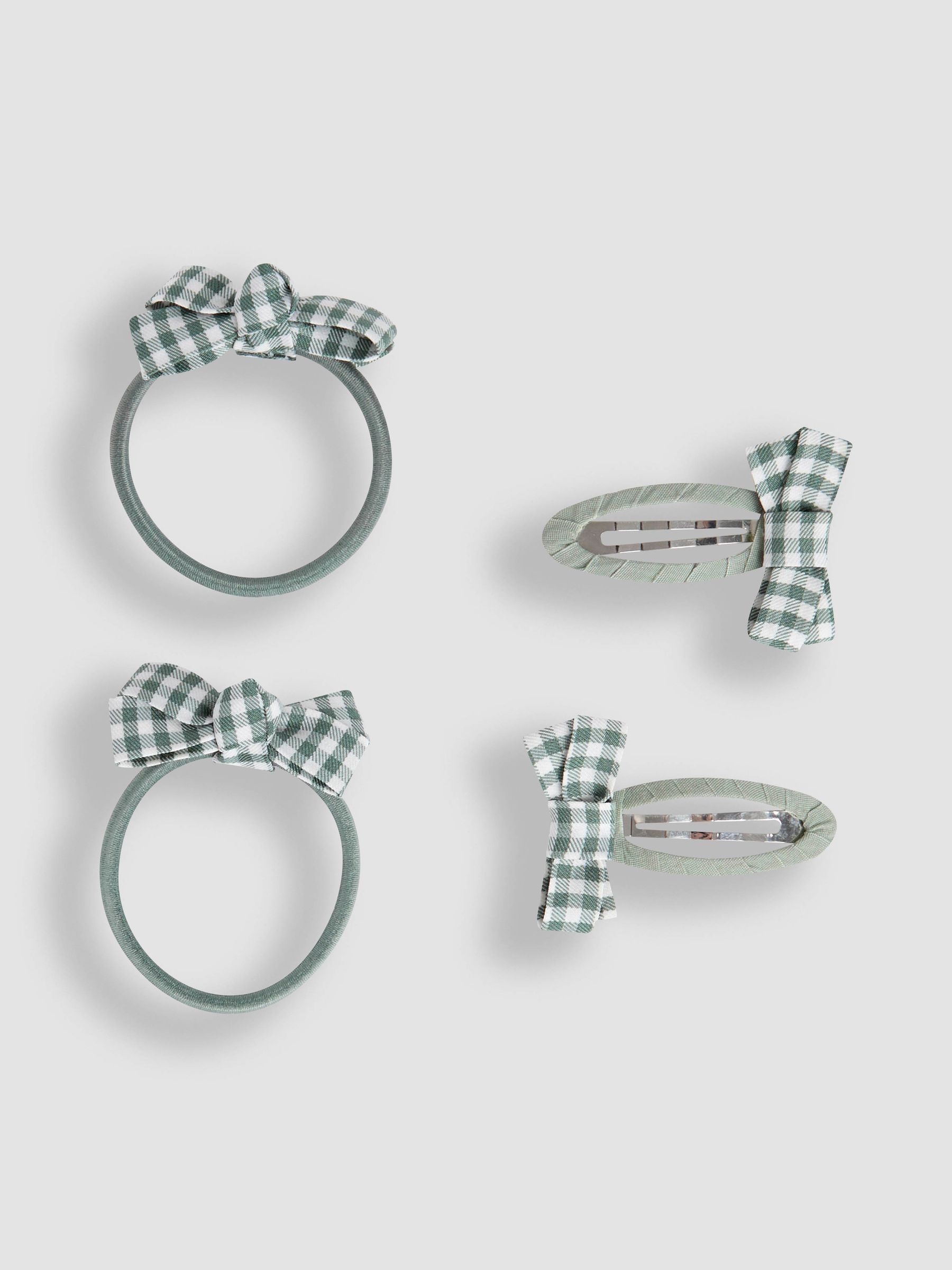 Green Gingham Hair Accessories Pack - Image 4 of 4