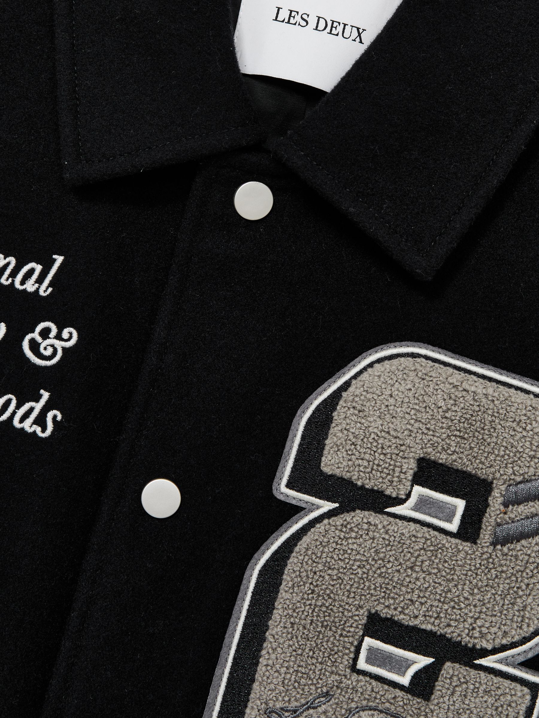 Les Deux Wool-Blend Varsity Jacket in Black - Image 5 of 5