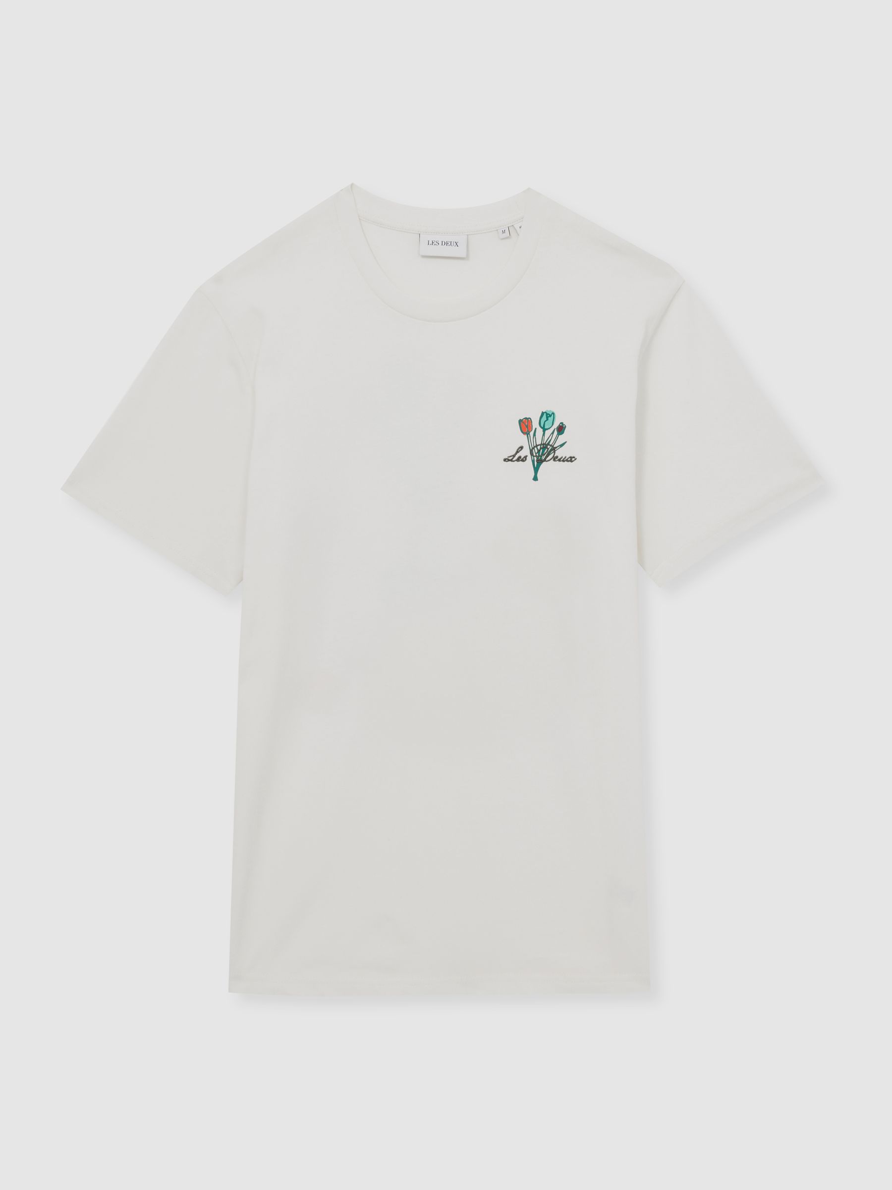 Les Deux 100% Cotton Café Print T-Shirt in Ivory Print - Image 2 of 5