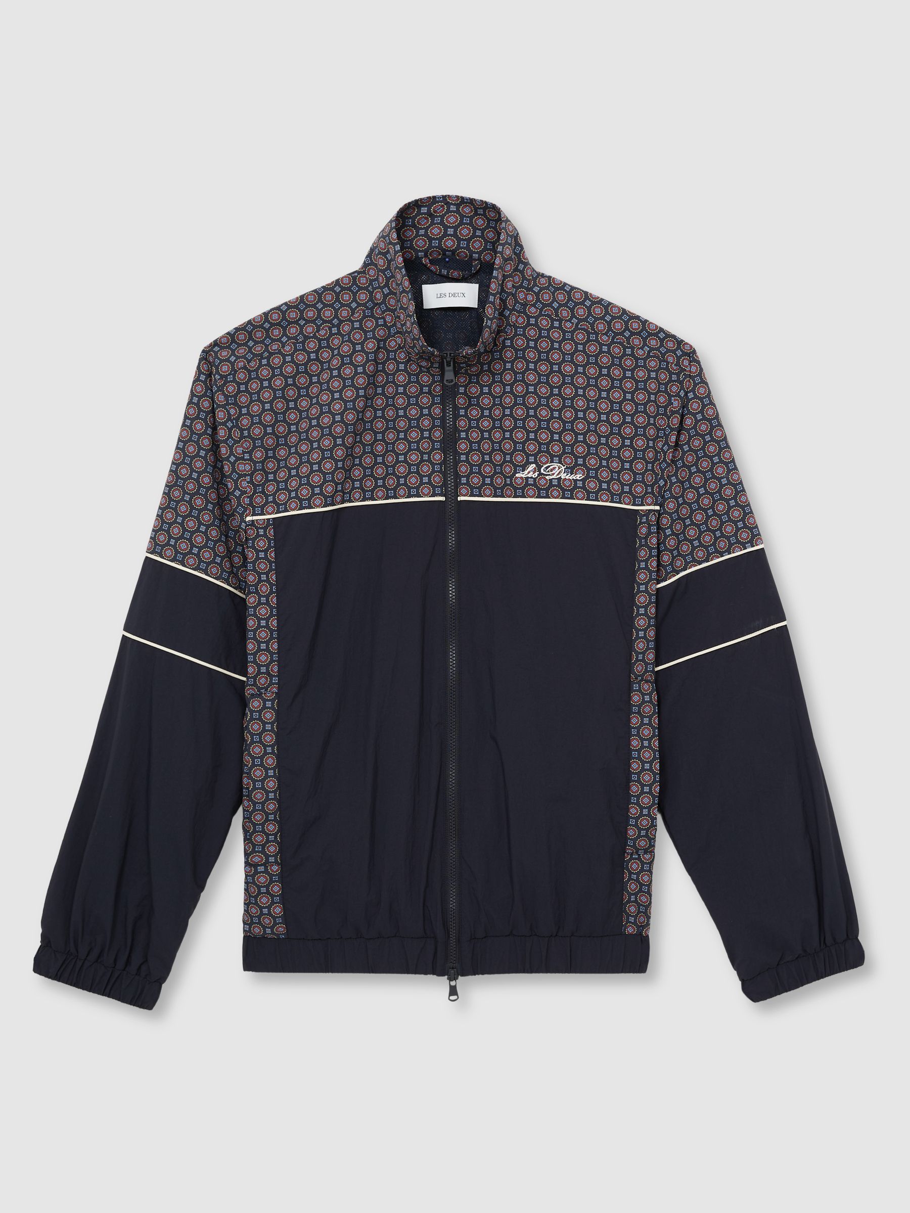 Les Deux Printed Track Jacket in Dark Navy - Image 2 of 5