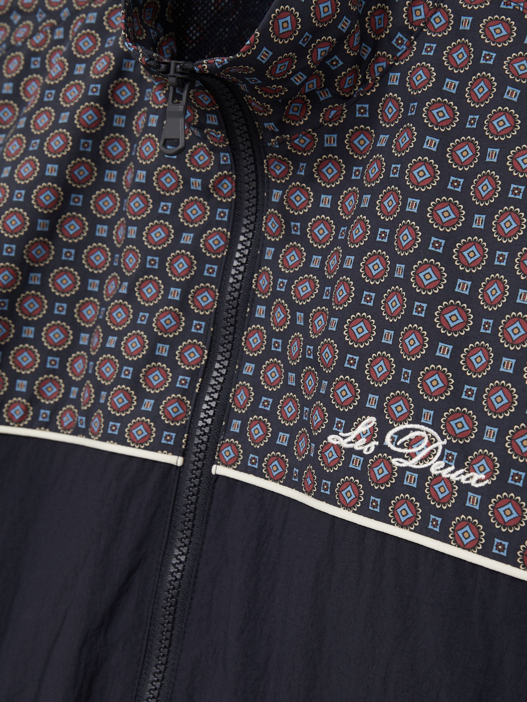 Les Deux Printed Track Jacket in Dark Navy - Image 5 of 5