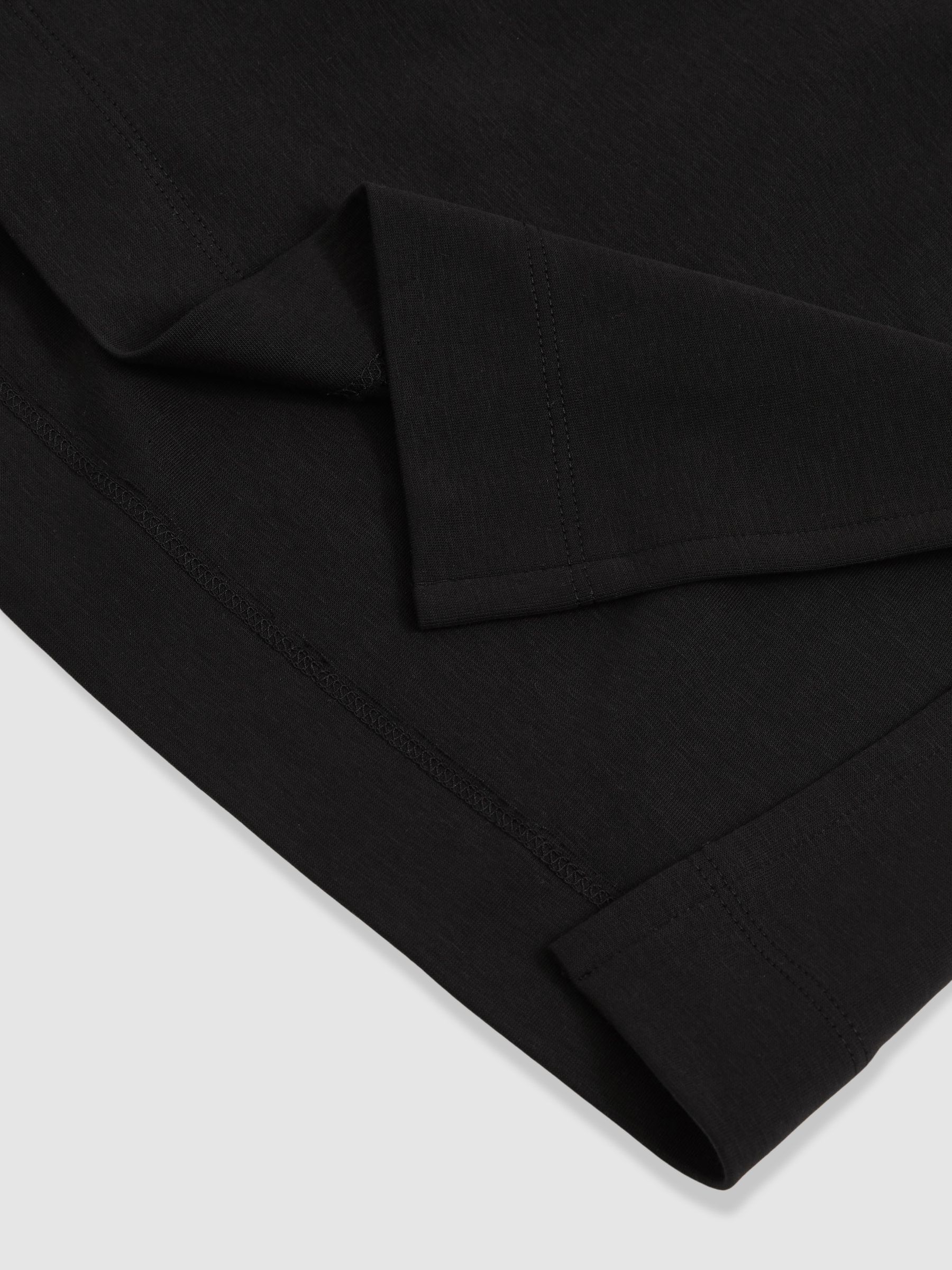 Stretch-Cotton Oversized V-Neck T-Shirt in Black - Image 6 of 6