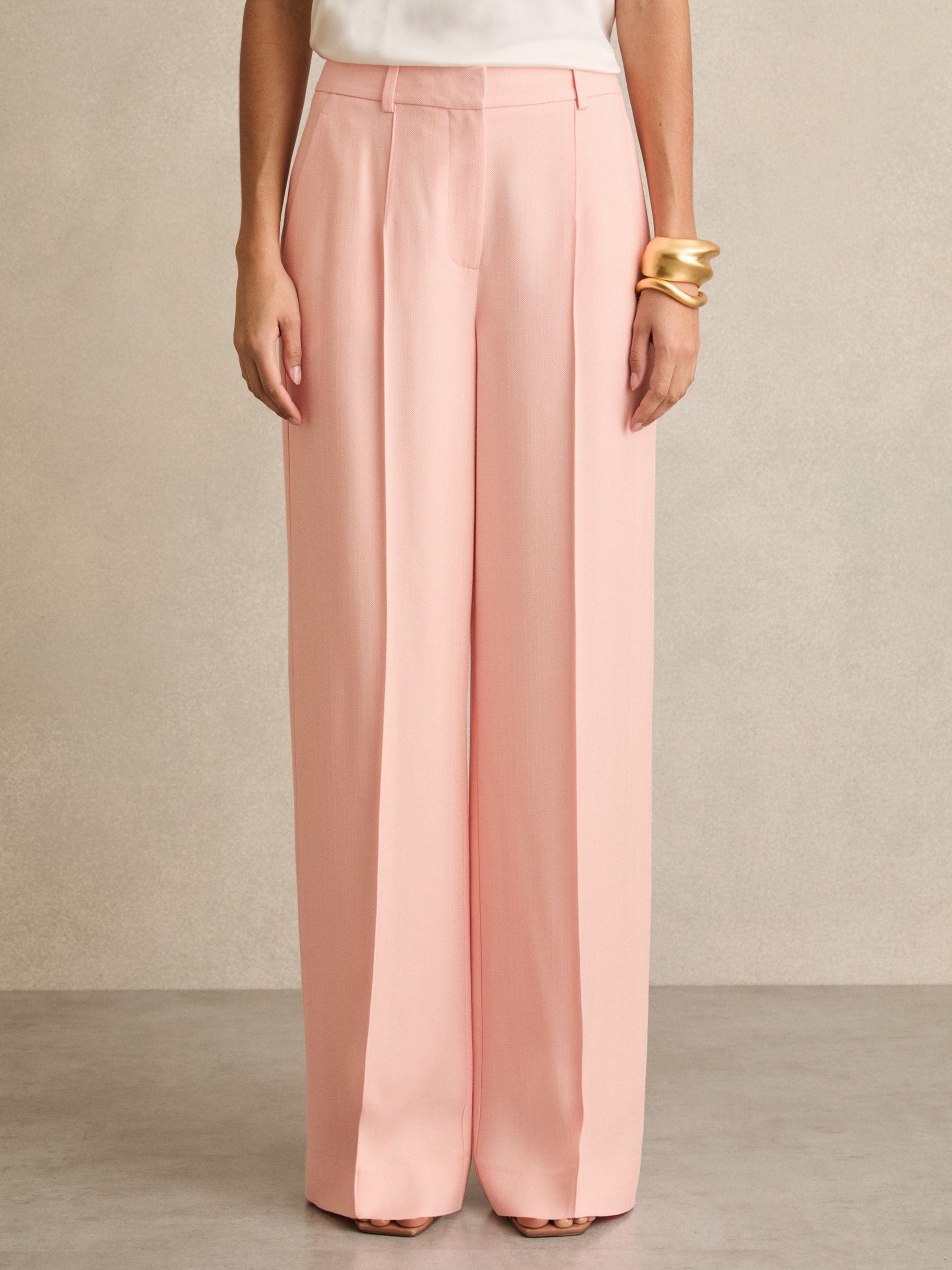 Petite Wide-Leg Suit Trousers in Pink - Image 3 of 8