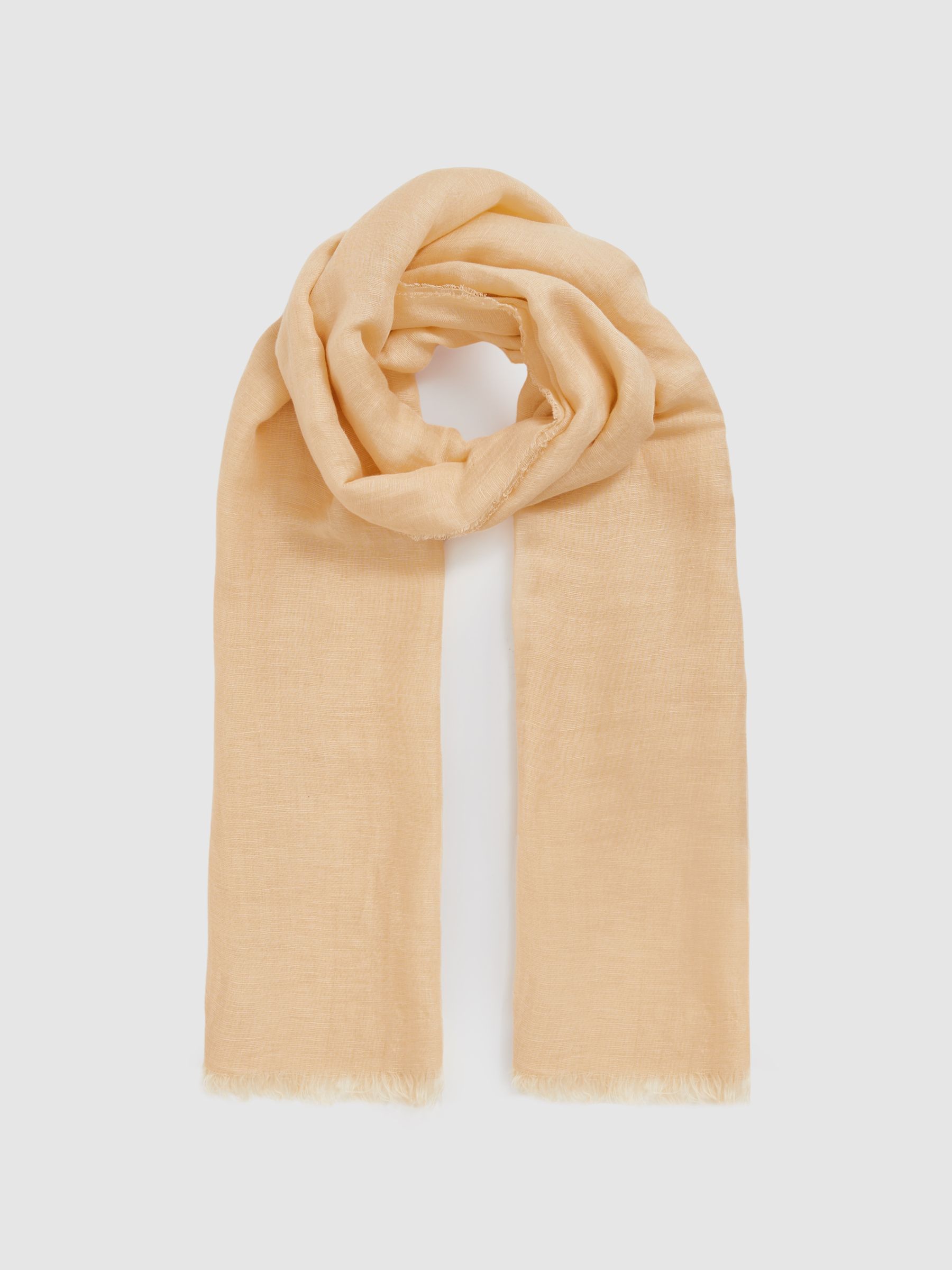 Modal-Linen Scarf With Silk in Neutral - Image 3 of 5