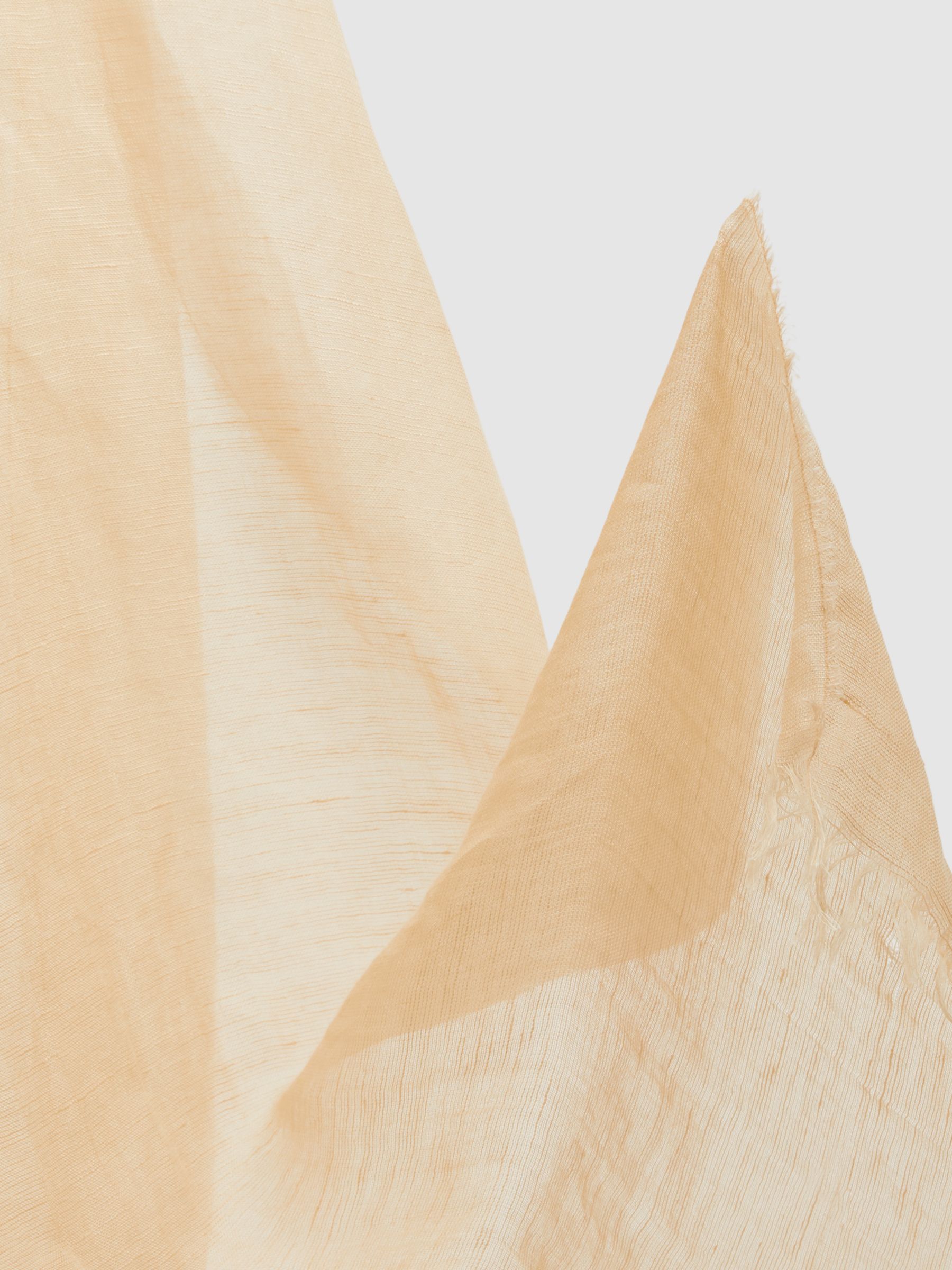 Modal-Linen Scarf With Silk in Neutral - Image 4 of 5