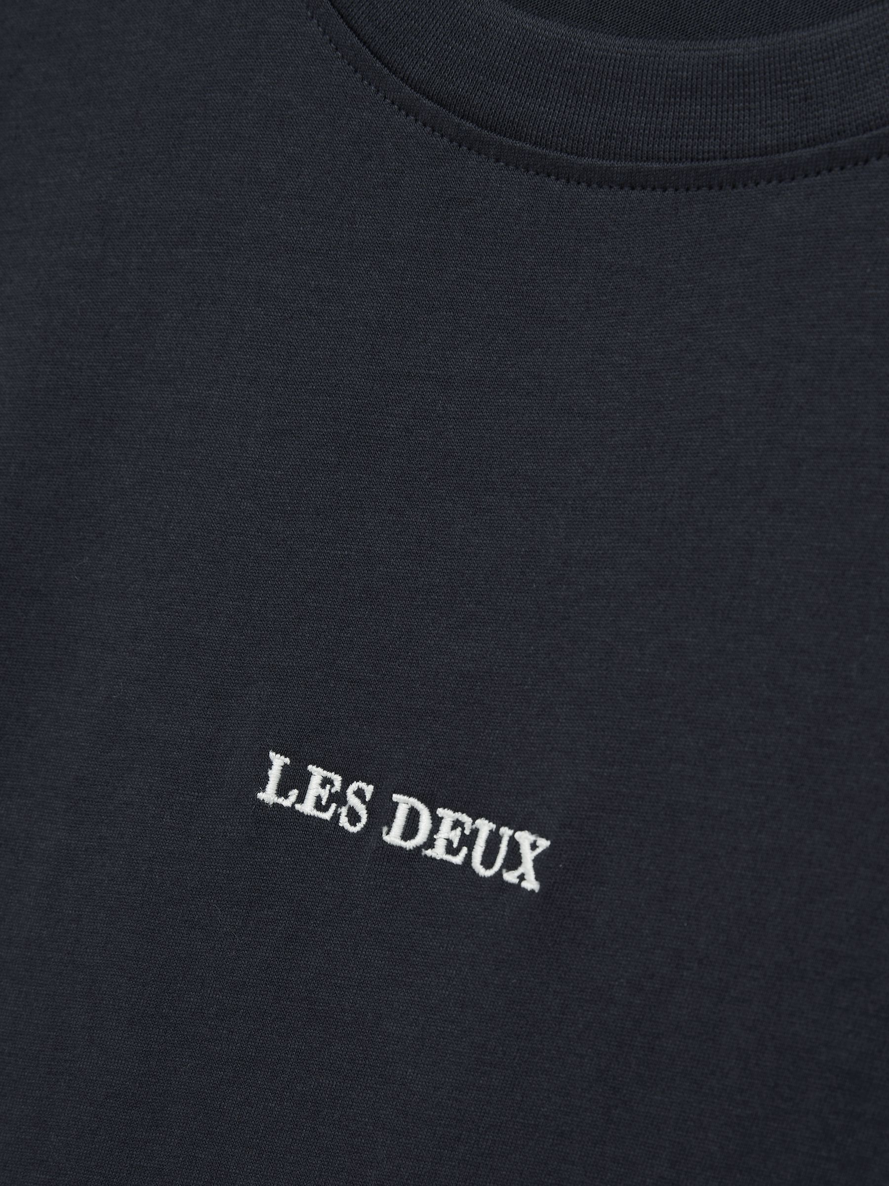Les Deux Organic Cotton Logo T-Shirt in Navy Blue - Image 5 of 5