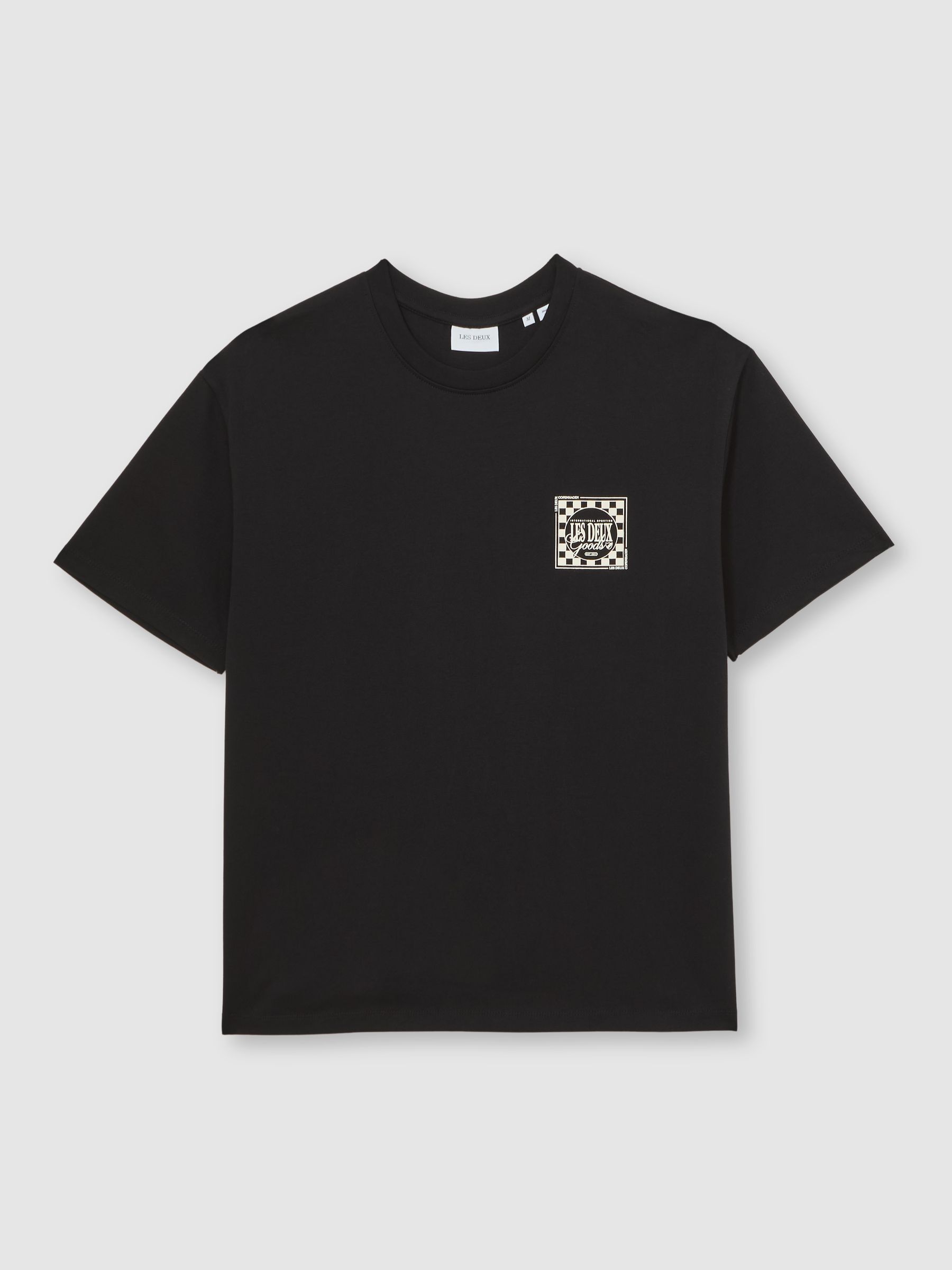 Les Deux Cotton Graphic-Print T-Shirt in Black Print - Bild 2 von 5