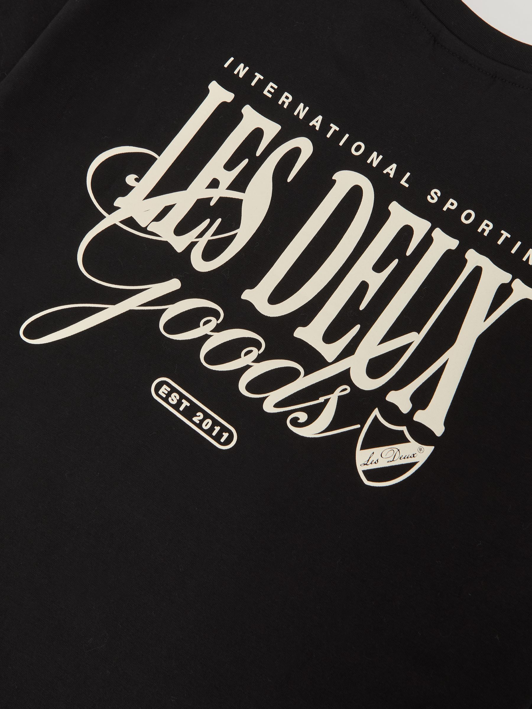 Les Deux Cotton Graphic-Print T-Shirt in Black Print - Bild 5 von 5