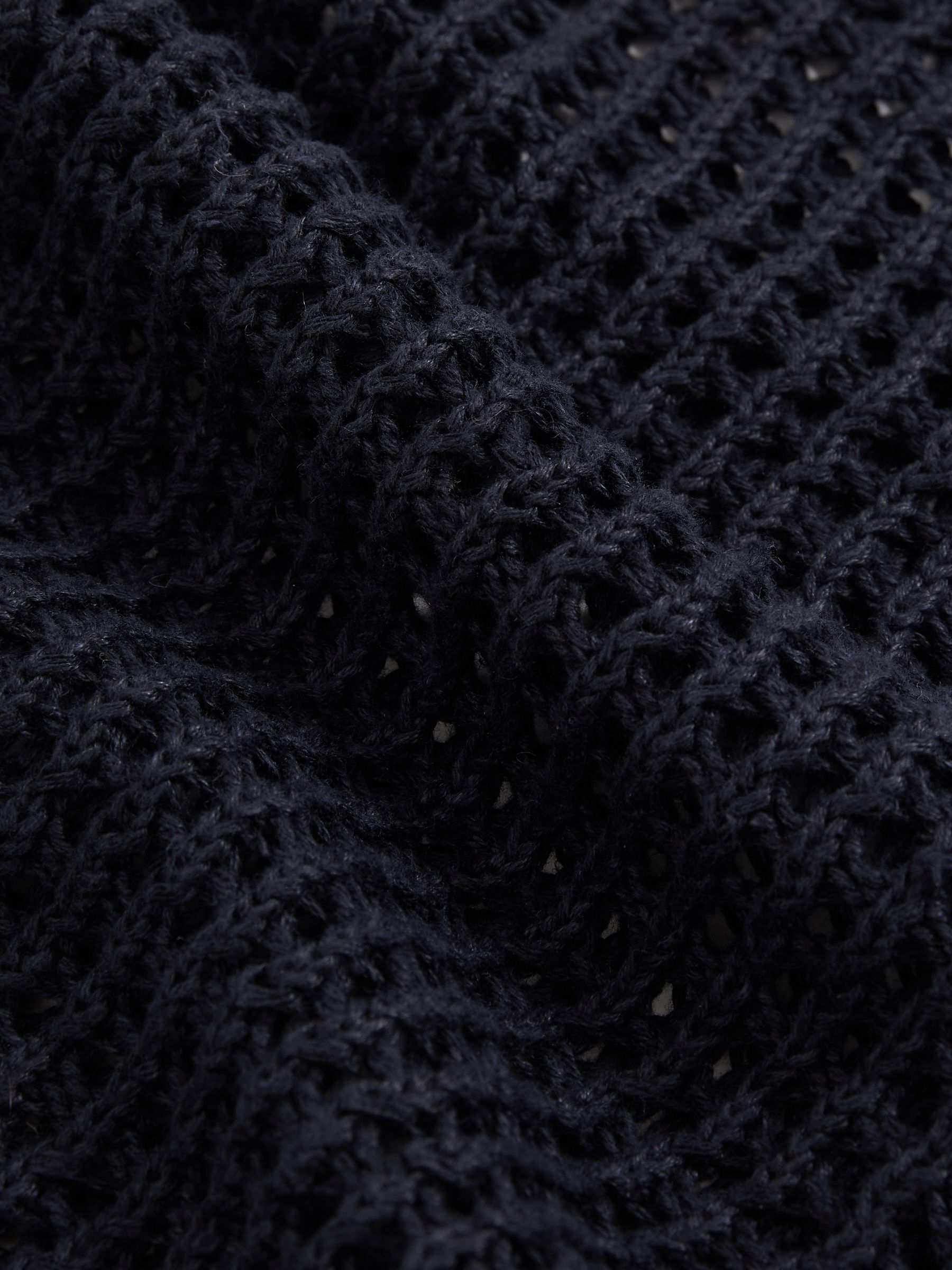 Linen Open-Knit Vest in Navy - Image 6 of 6