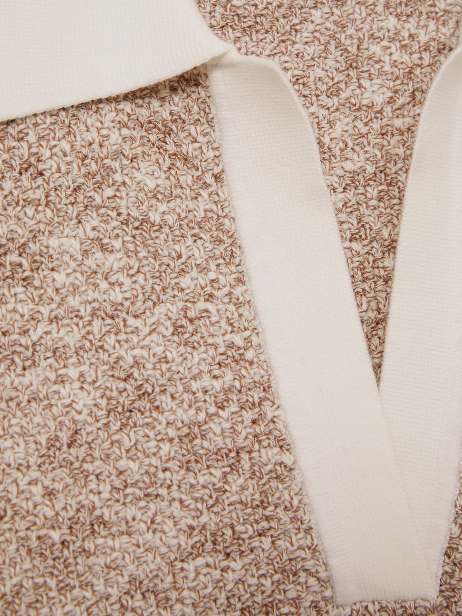 Cotton-Blend Knit Polo Shirt in Neutral - Image 6 of 6