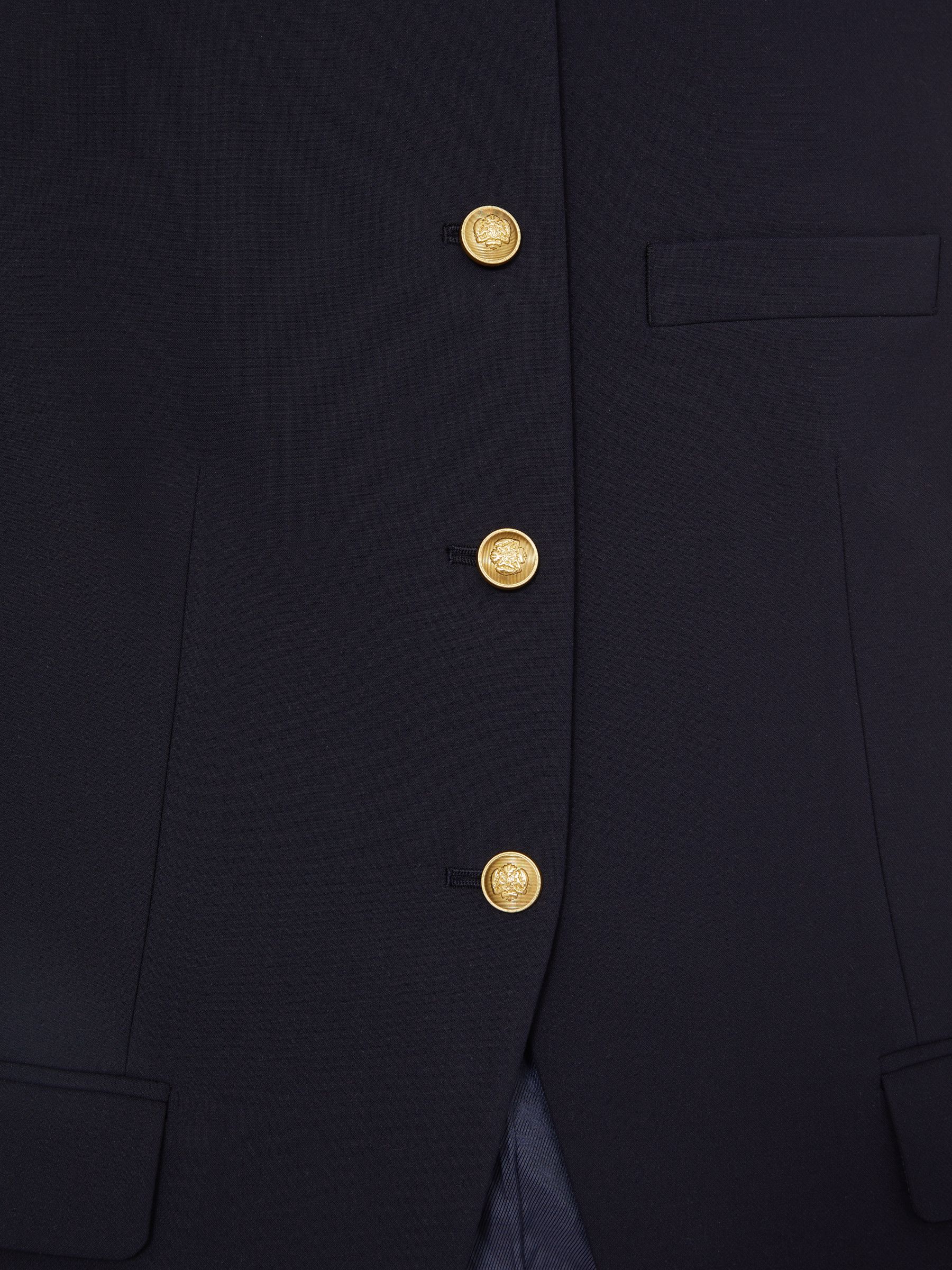 High-Neck Longline Waistcoat in Navy - Image 7 of 7