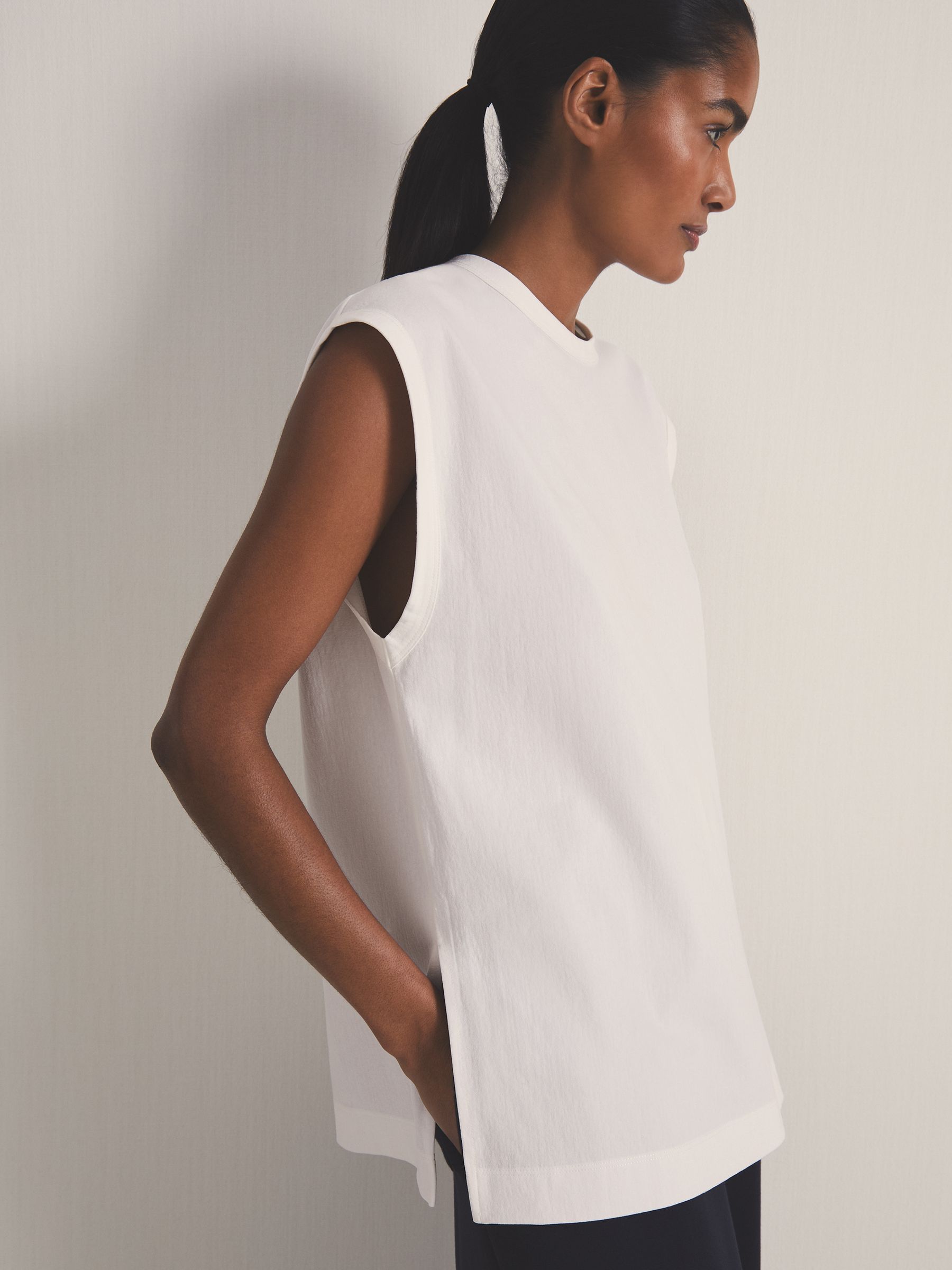 Reiss | Les 100 Ciels Oversize Vest in White - Image 1 of 6