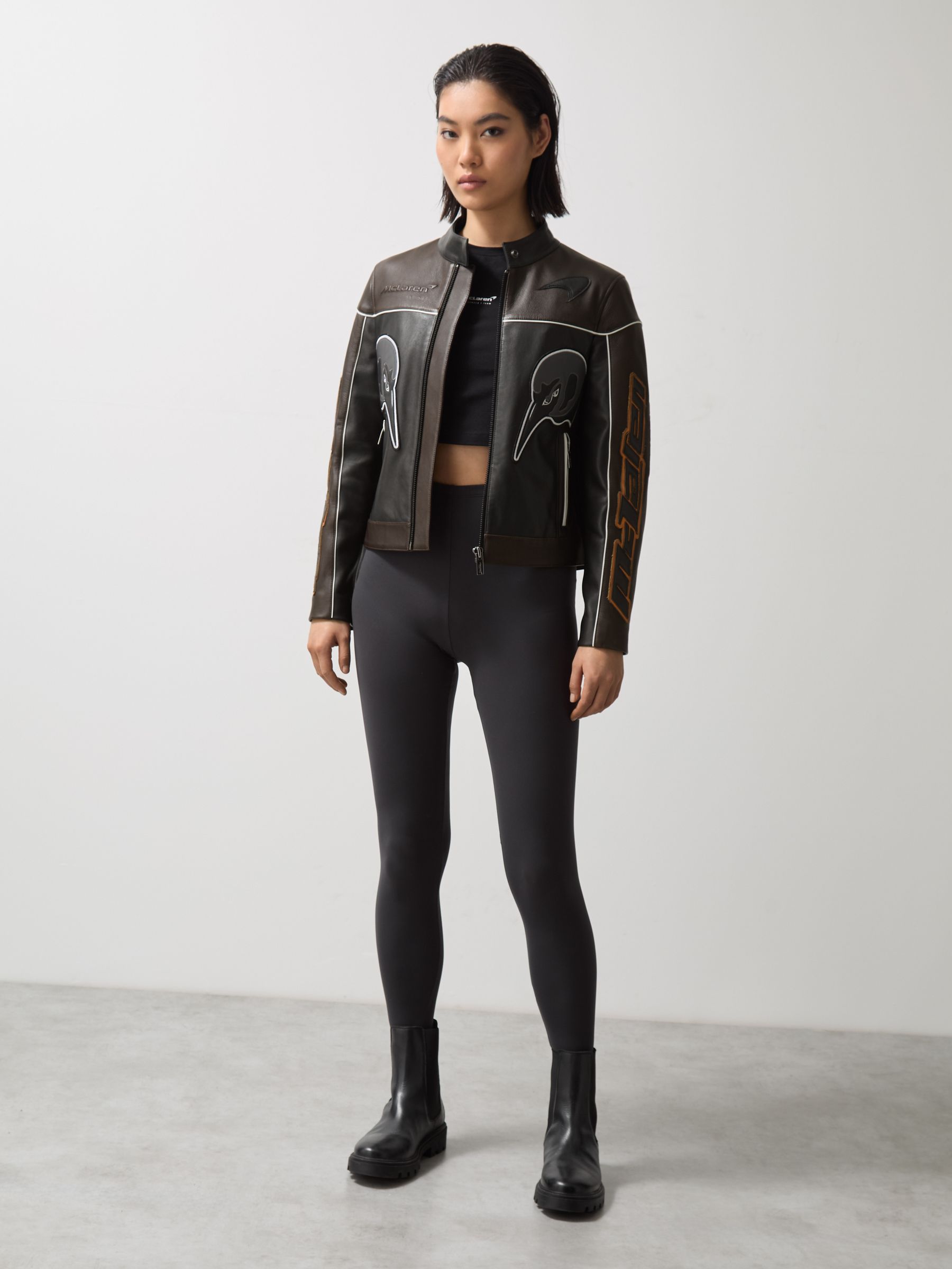 McLaren F1 Team Leather Biker Jacket in Black - Image 4 of 9