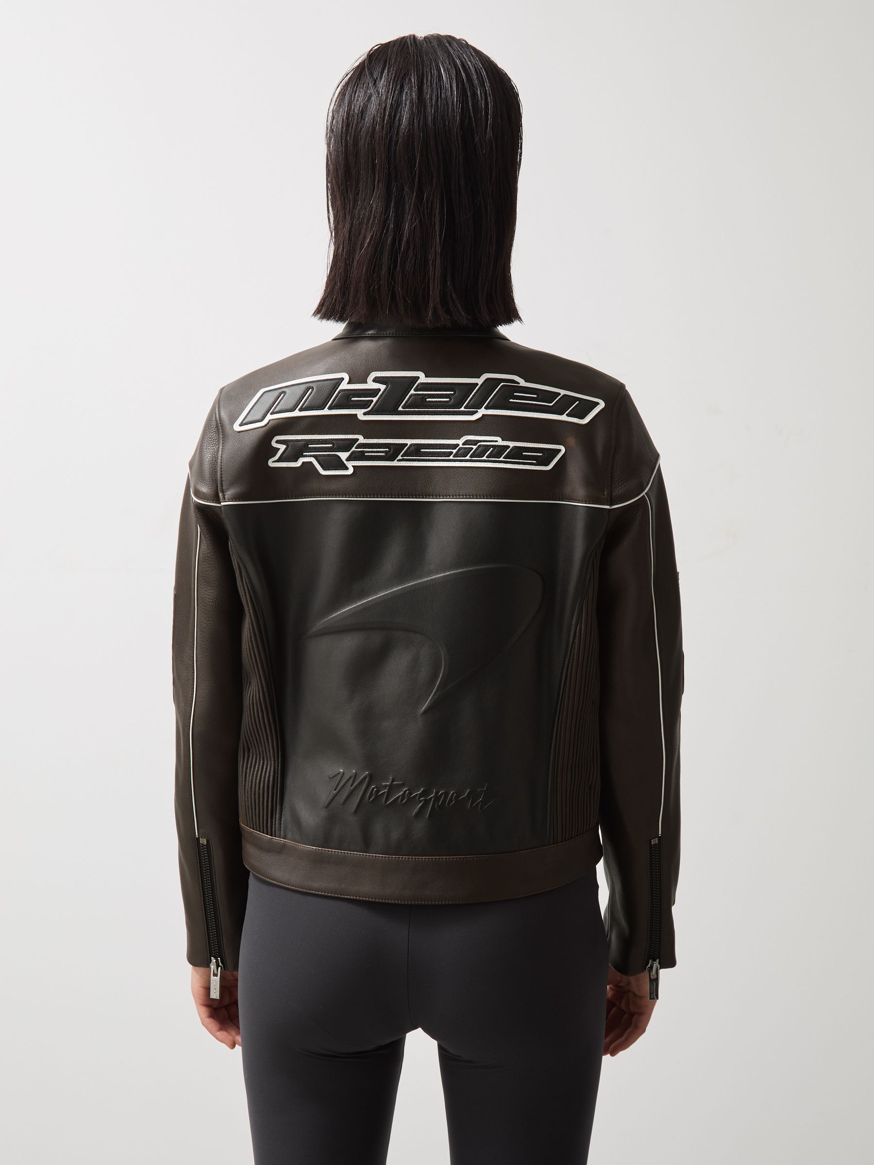 McLaren F1 Team Leather Biker Jacket in Black - Image 5 of 9