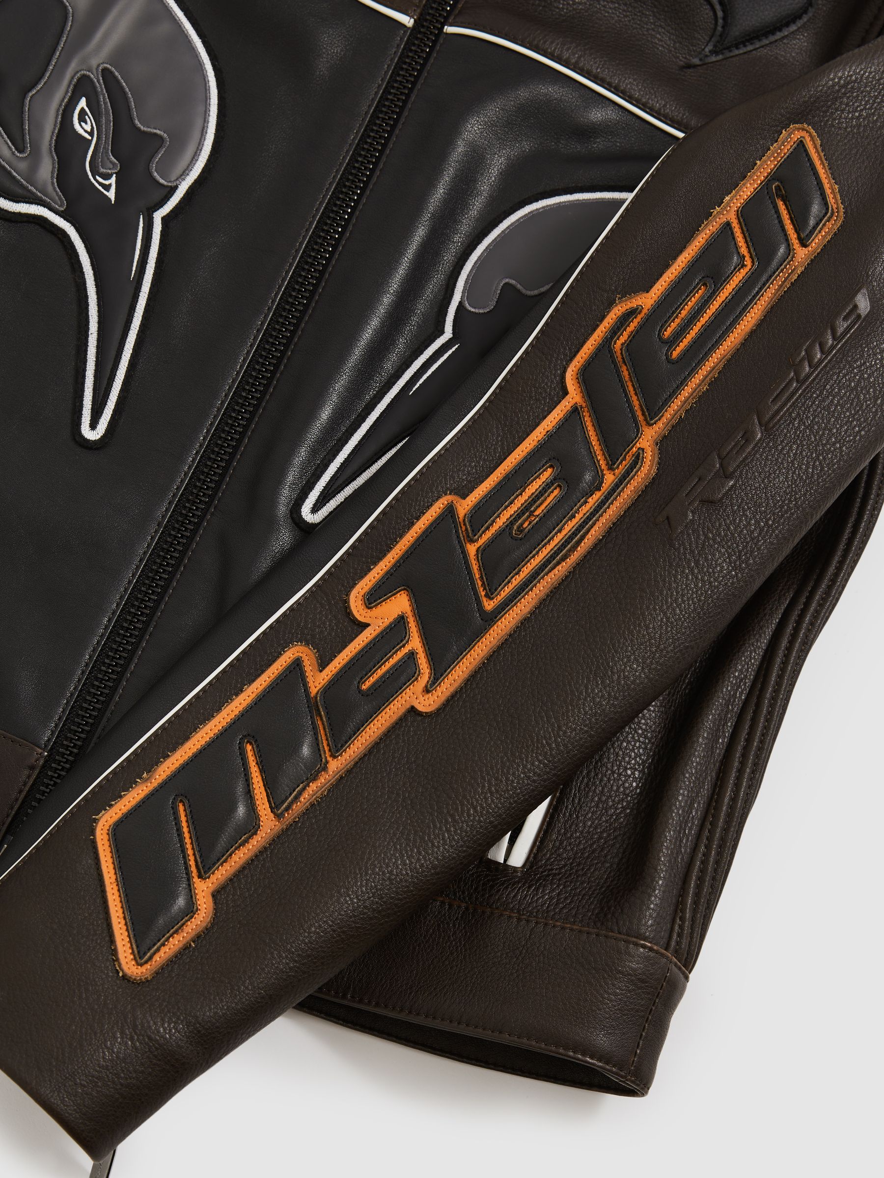 McLaren F1 Team Leather Biker Jacket in Black - Image 7 of 9