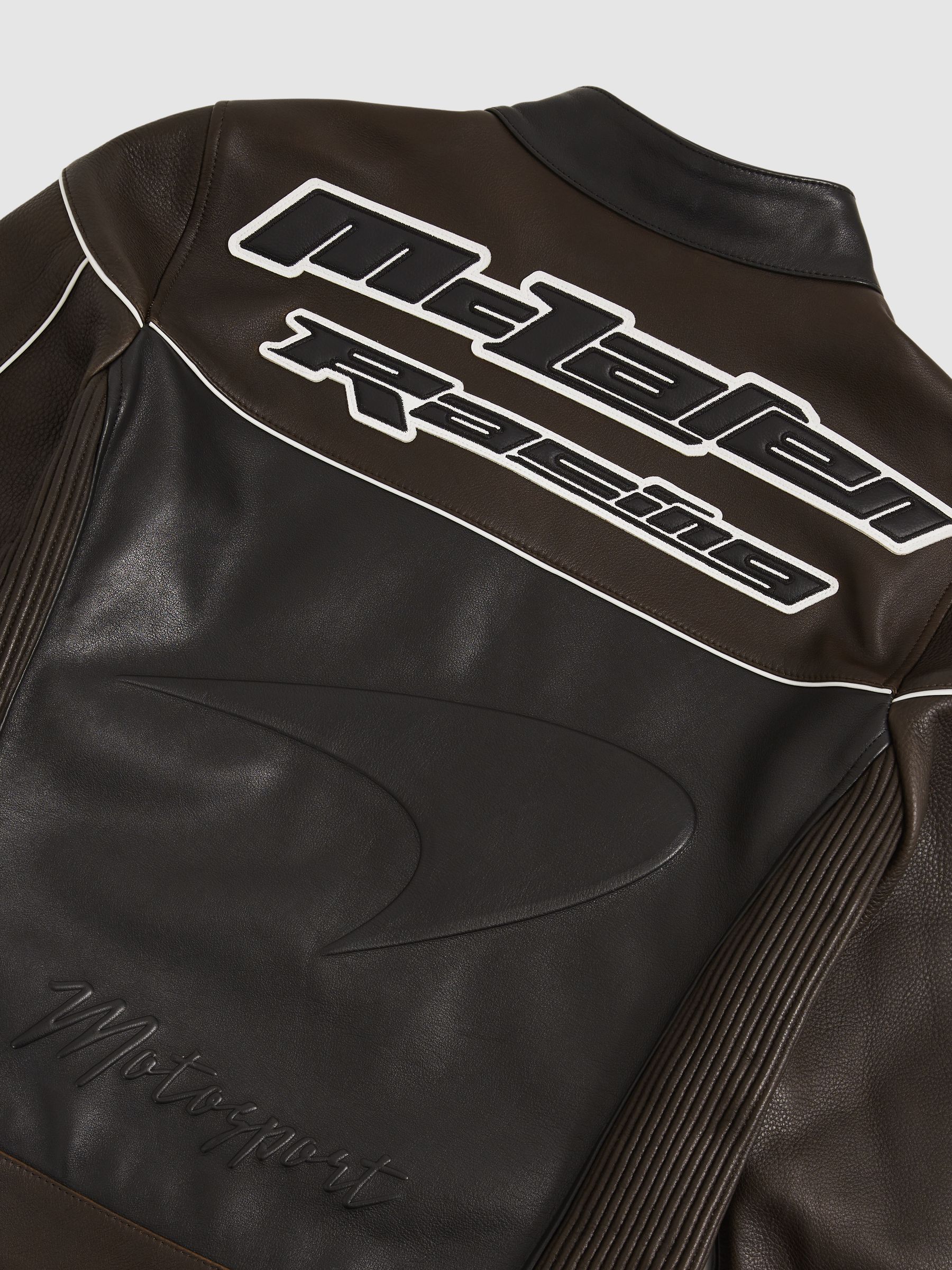 McLaren F1 Team Leather Biker Jacket in Black - Image 8 of 9