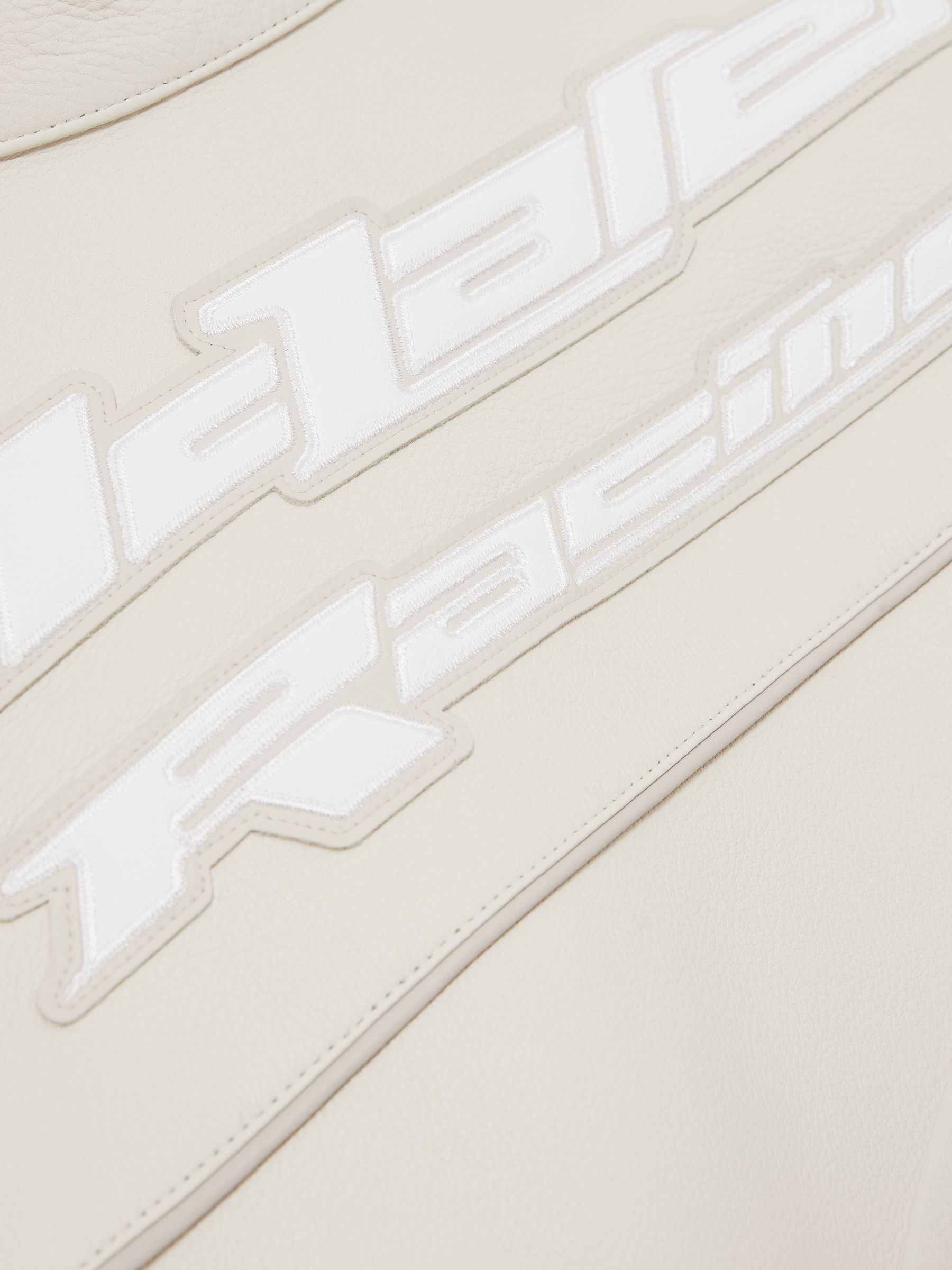 McLaren F1 Team Leather Biker Jacket in Off White - Image 7 of 9
