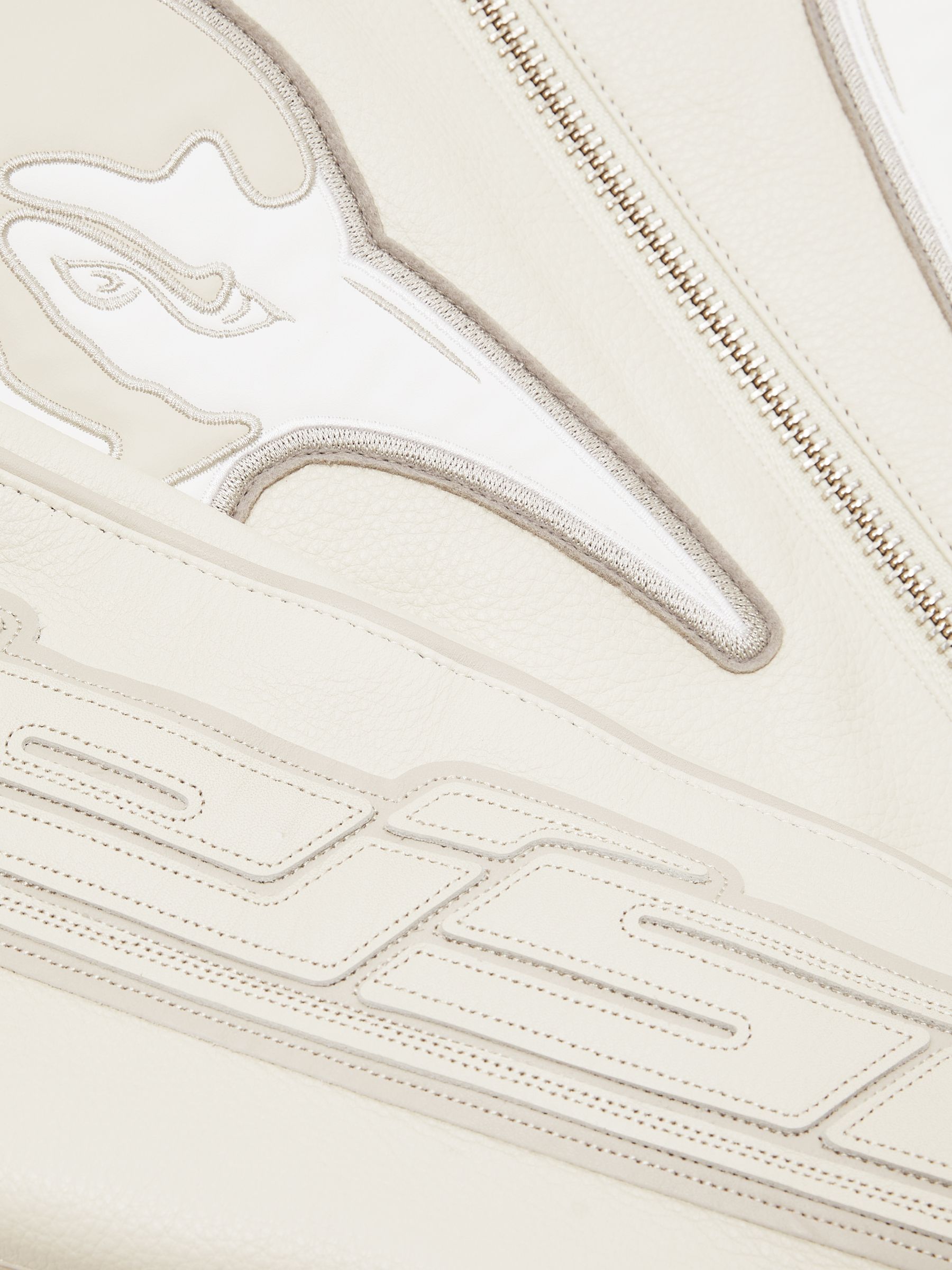 McLaren F1 Team Leather Biker Jacket in Off White - Image 9 of 9