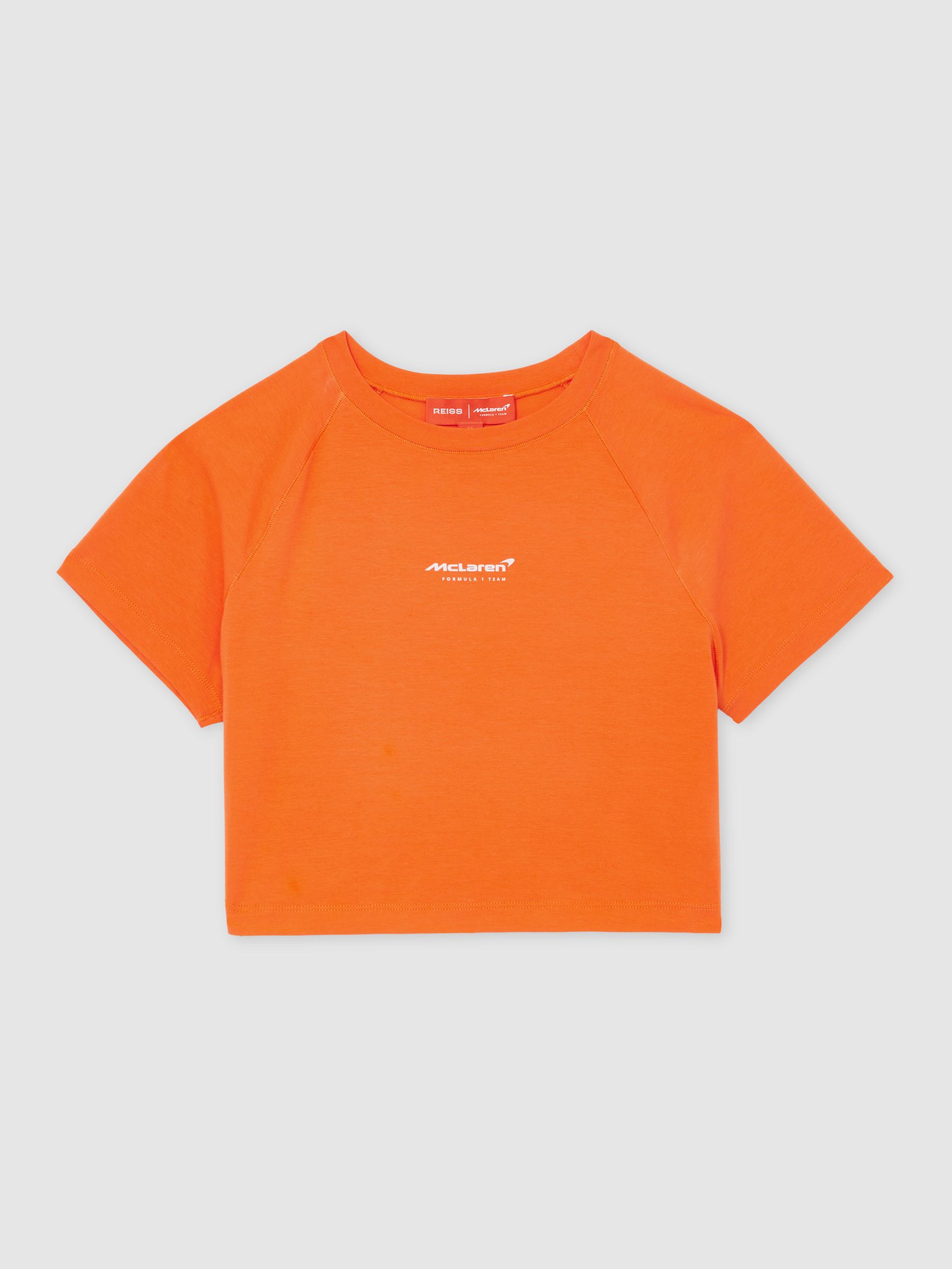 McLaren F1 Team Cropped Logo T-Shirt in Papaya Orange - Image 2 of 6